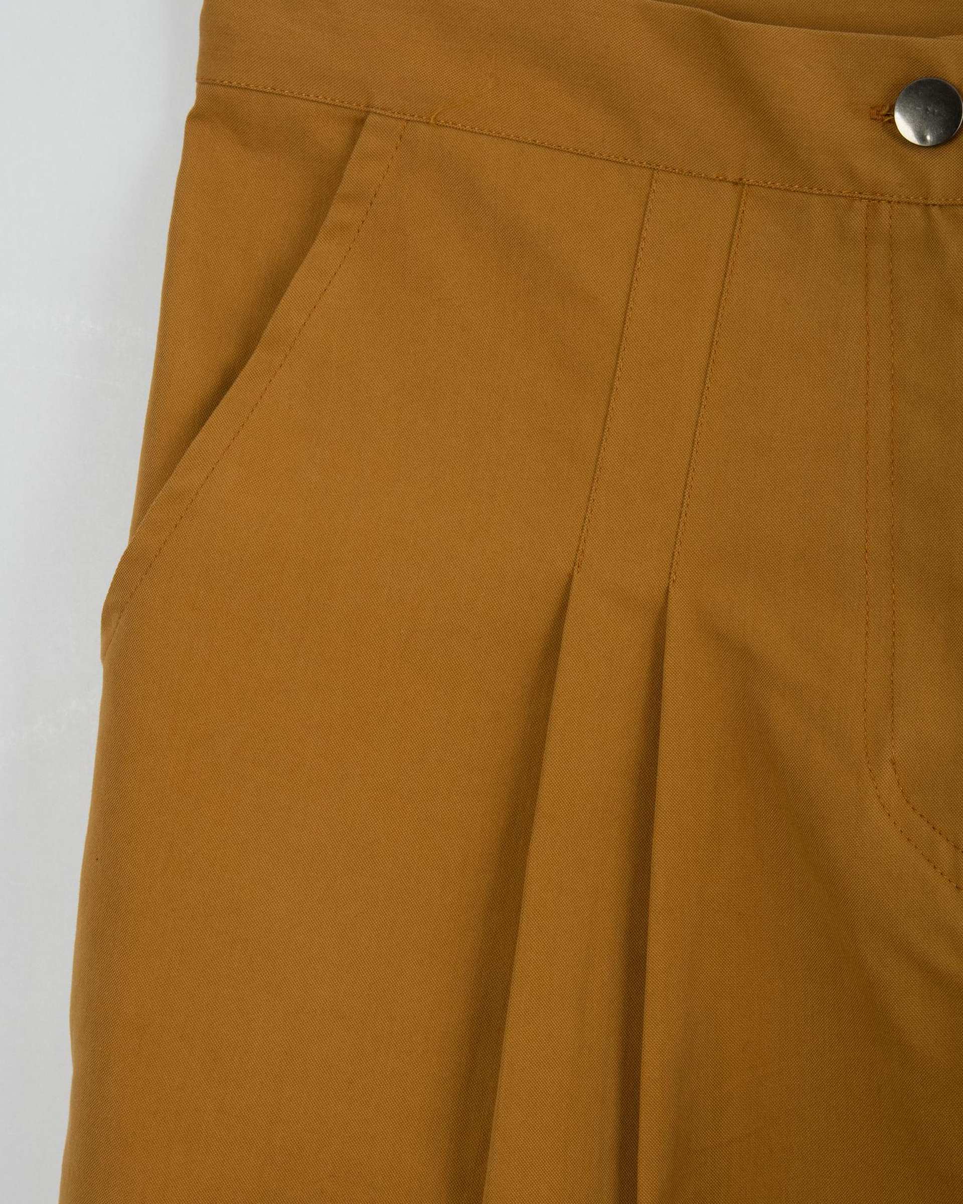 ست کت و شلوار زنانه کراپ کتان خردلی مینوس Miinoos مدل آنجل