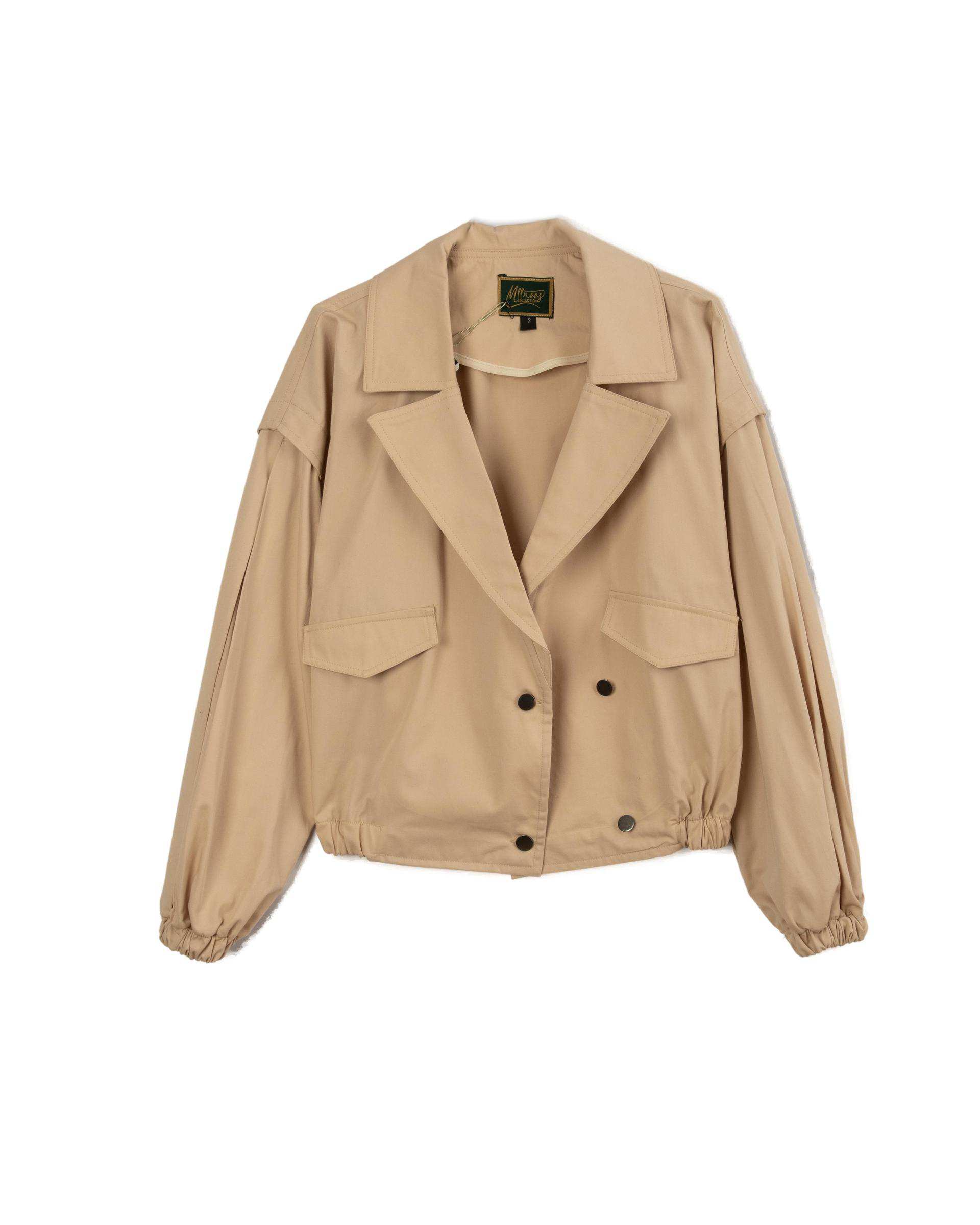 ست کت و شلوار زنانه کراپ کتان کرم مینوس Miinoos مدل آنجل