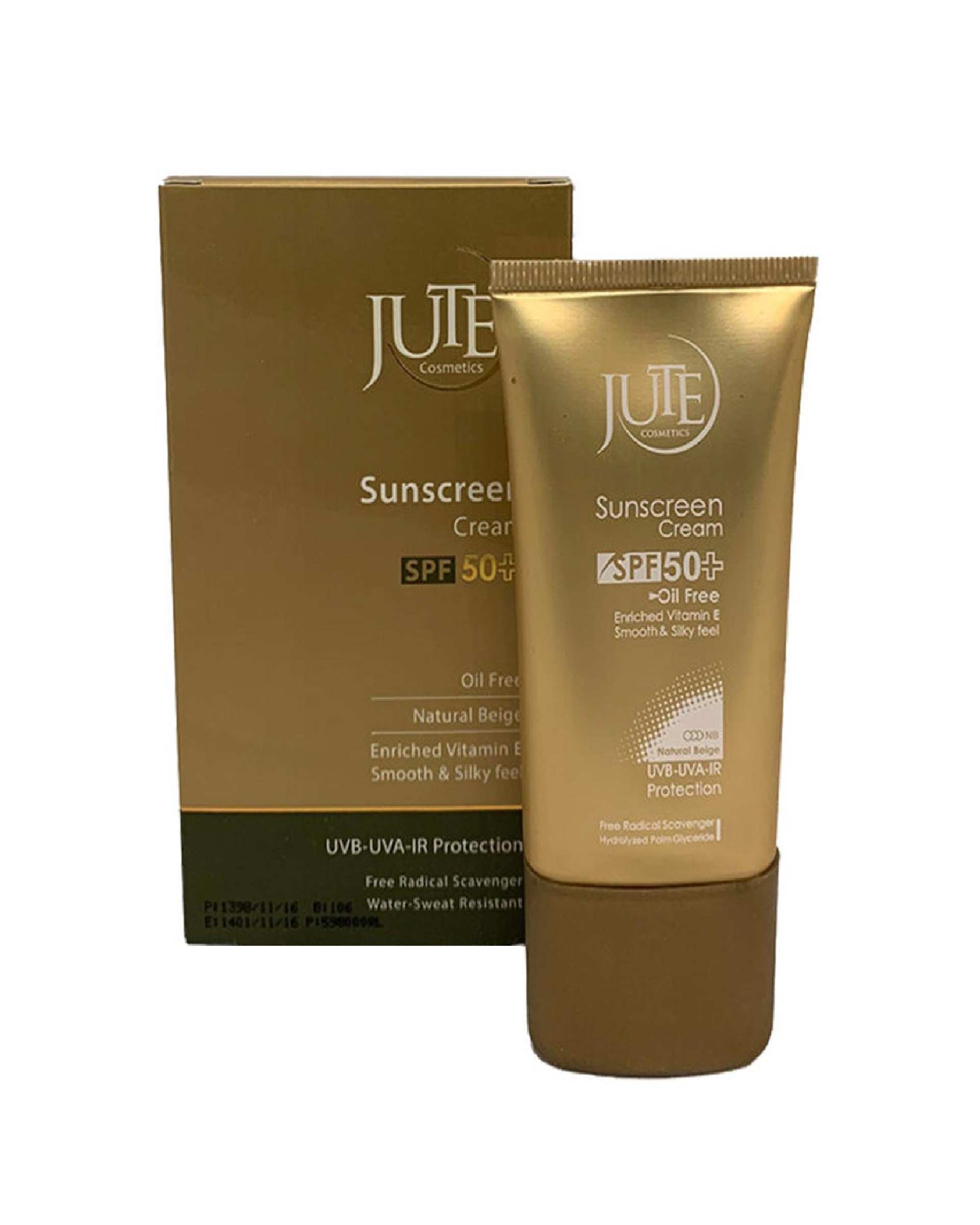 کرم ضد آفتاب رنگی SPF50 ژوت Jute مناسب پوست چرب رنگ بژ طبیعی 40ml