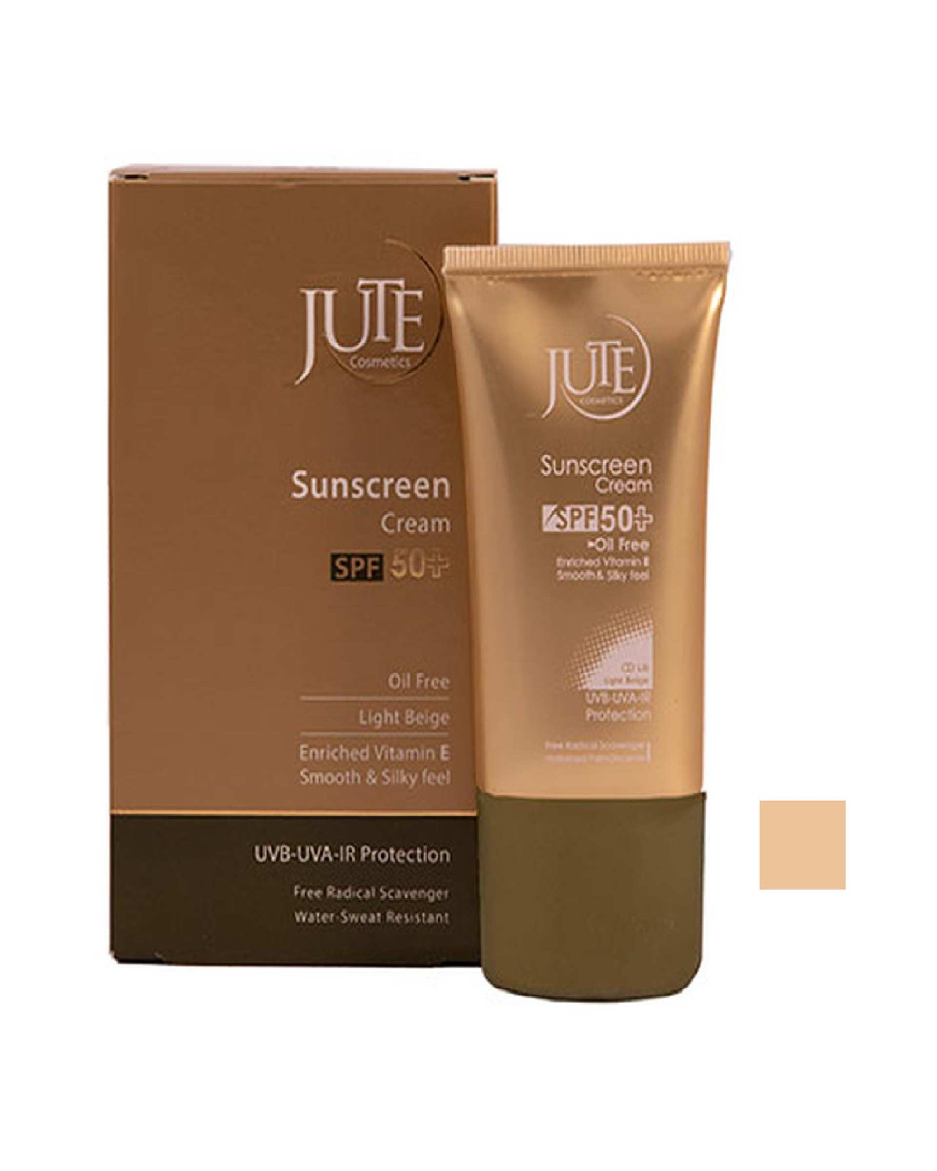 کرم ضد آفتاب رنگی SPF50 ژوت Jute مناسب پوست چرب رنگ بژ روشن 40ml