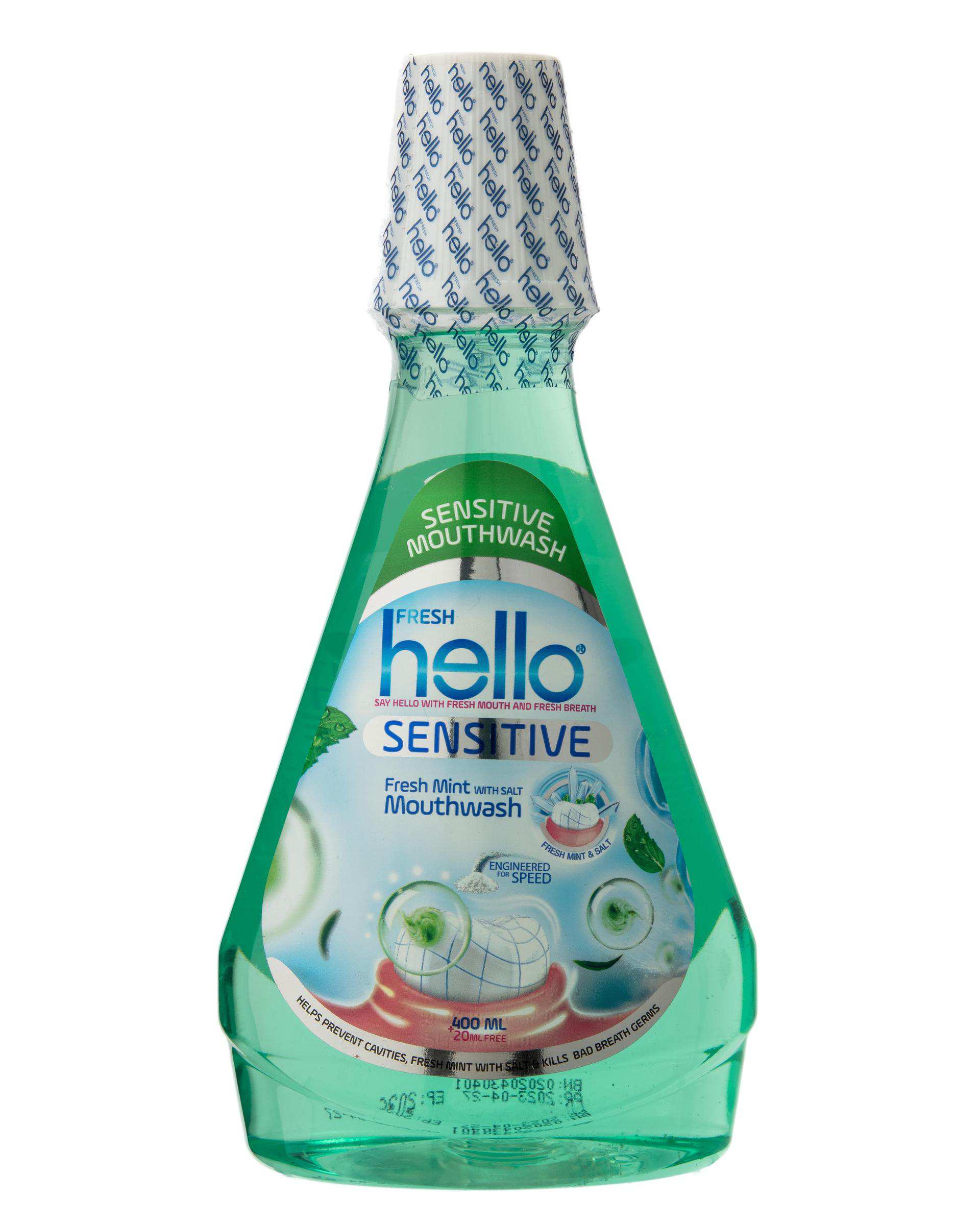 دهانشویه هلو فرش Hello Fresh مناسب دندان های حساس 420ml