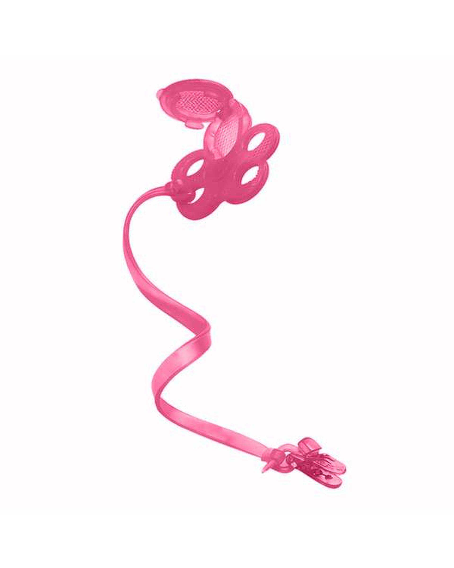 دندان گیر غذا و آبمیوه خوری کودک سیلیکونی صورتی وی کر Wee Care مدل T403