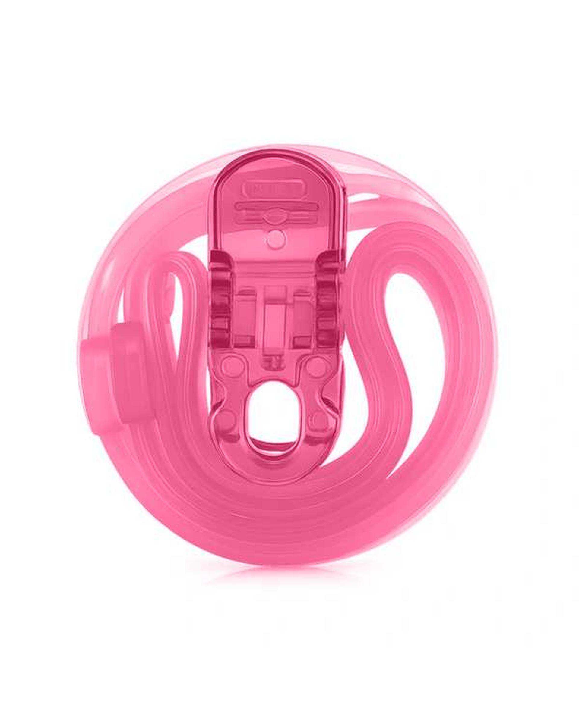 دندان گیر غذا و آبمیوه خوری کودک سیلیکونی صورتی وی کر Wee Care مدل T403