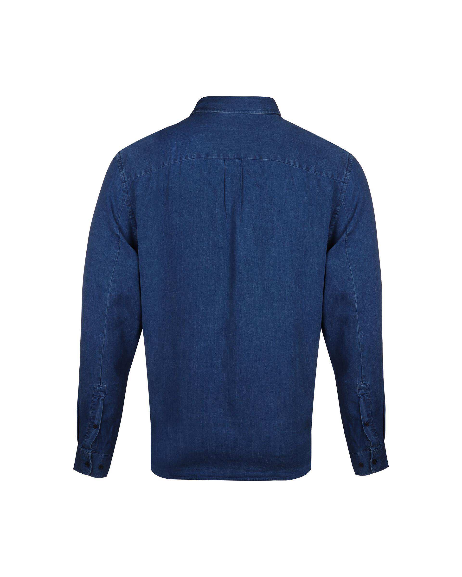 پیراهن مردانه جین کاغذی آبی تیره هومنیتی Whomanity مدل WYMSHI-SL007