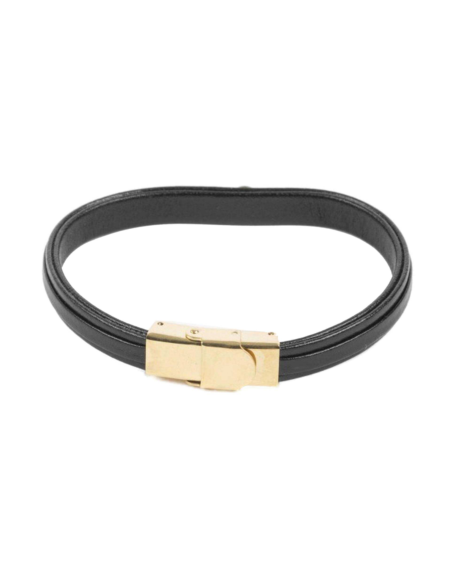 دستبند چرم مشکی بیسراک Bisrak کد B-P452N