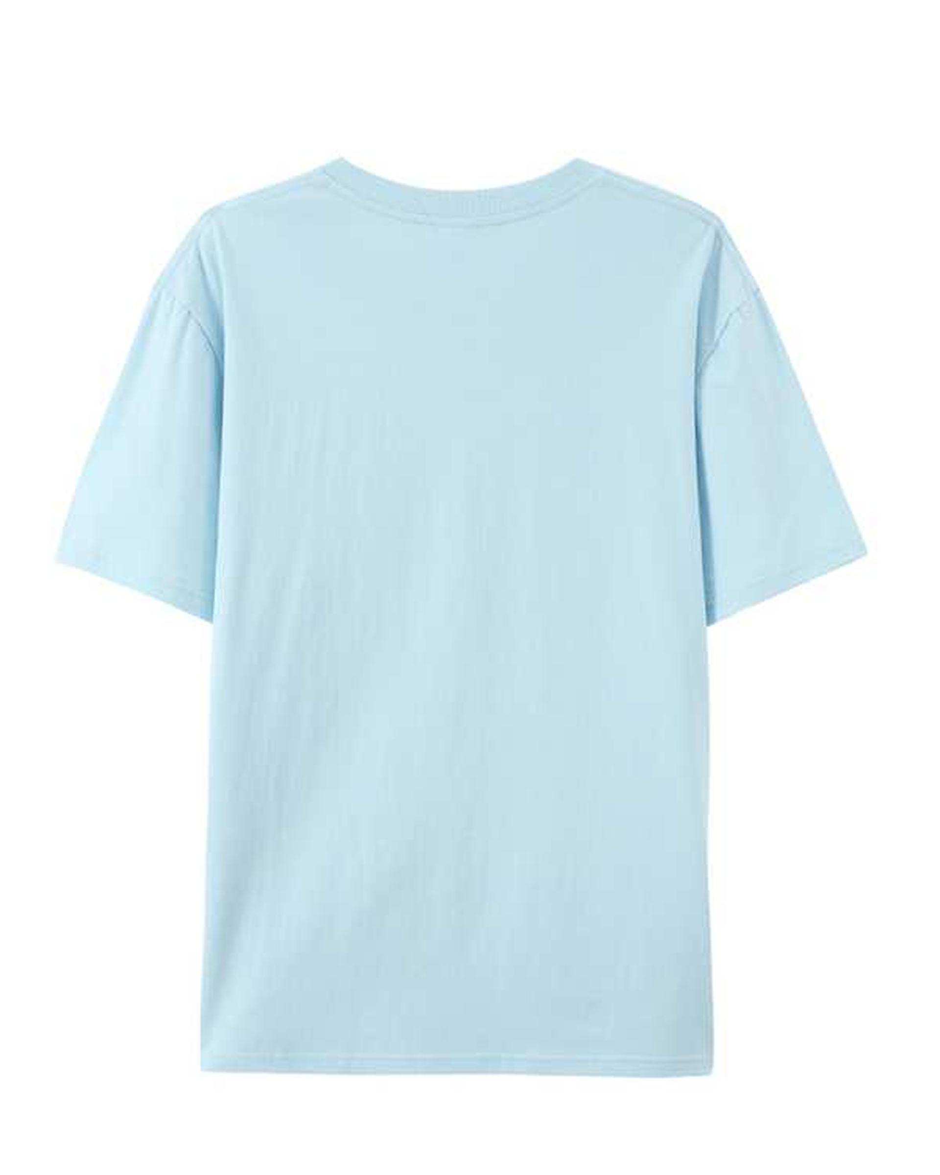 تی شرت مردانه یقه گرد آبی آسمانی هومنیتی Whomanity مدل WYMTS79000