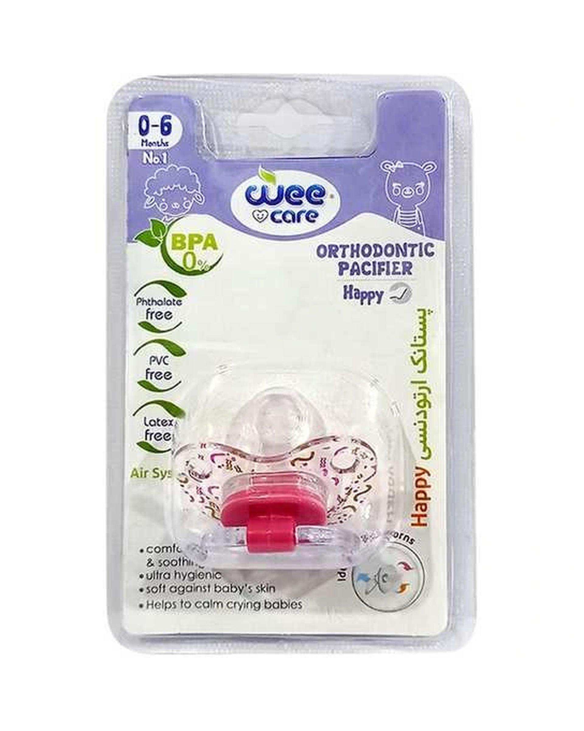 پستانک ارتودنسی سیلیکونی وی کر Wee Care مدل P115 سایز 1