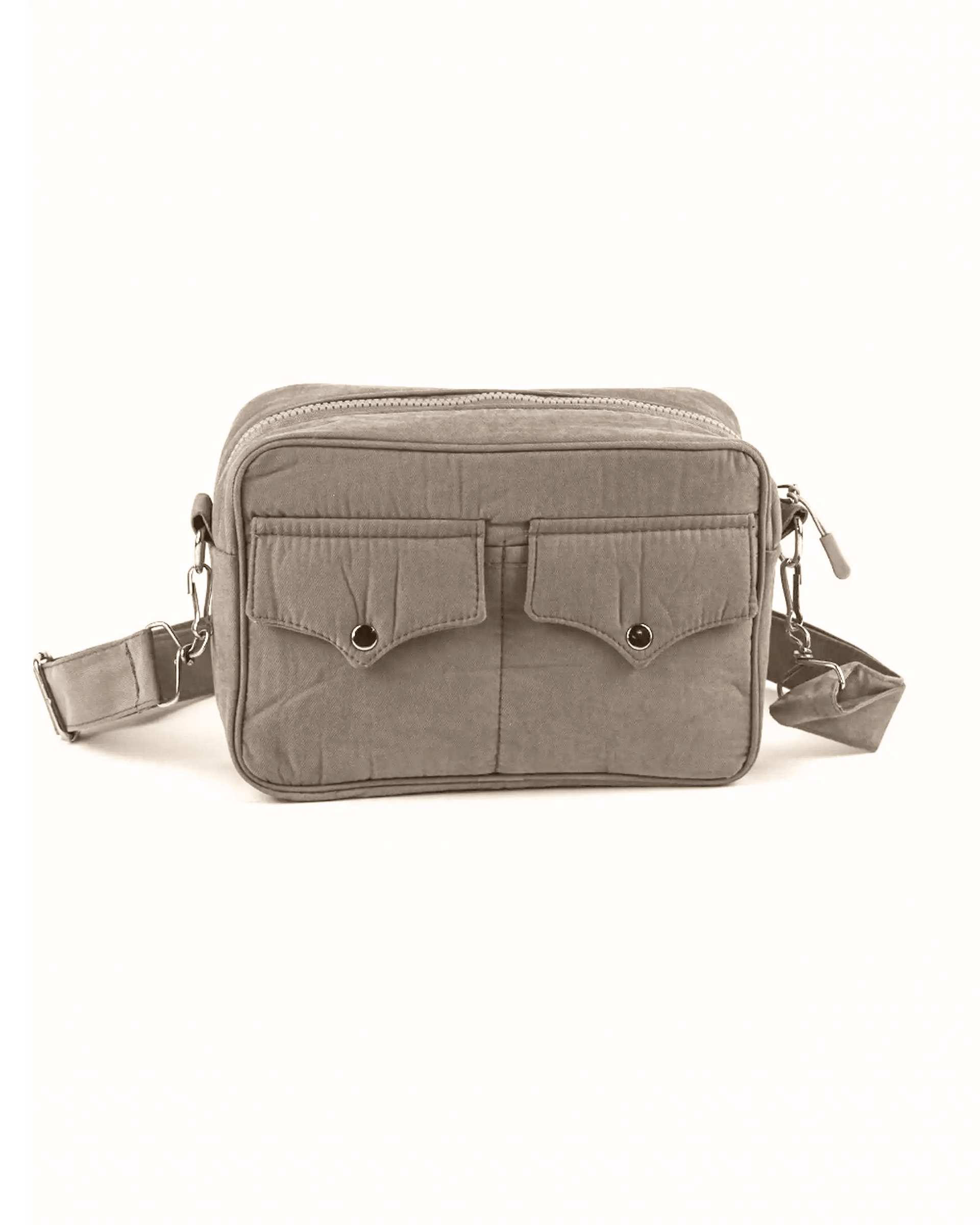 کیف دوشی دو جیب طوسی رنگ تا رنگ Rang Ta Rang کد 130636