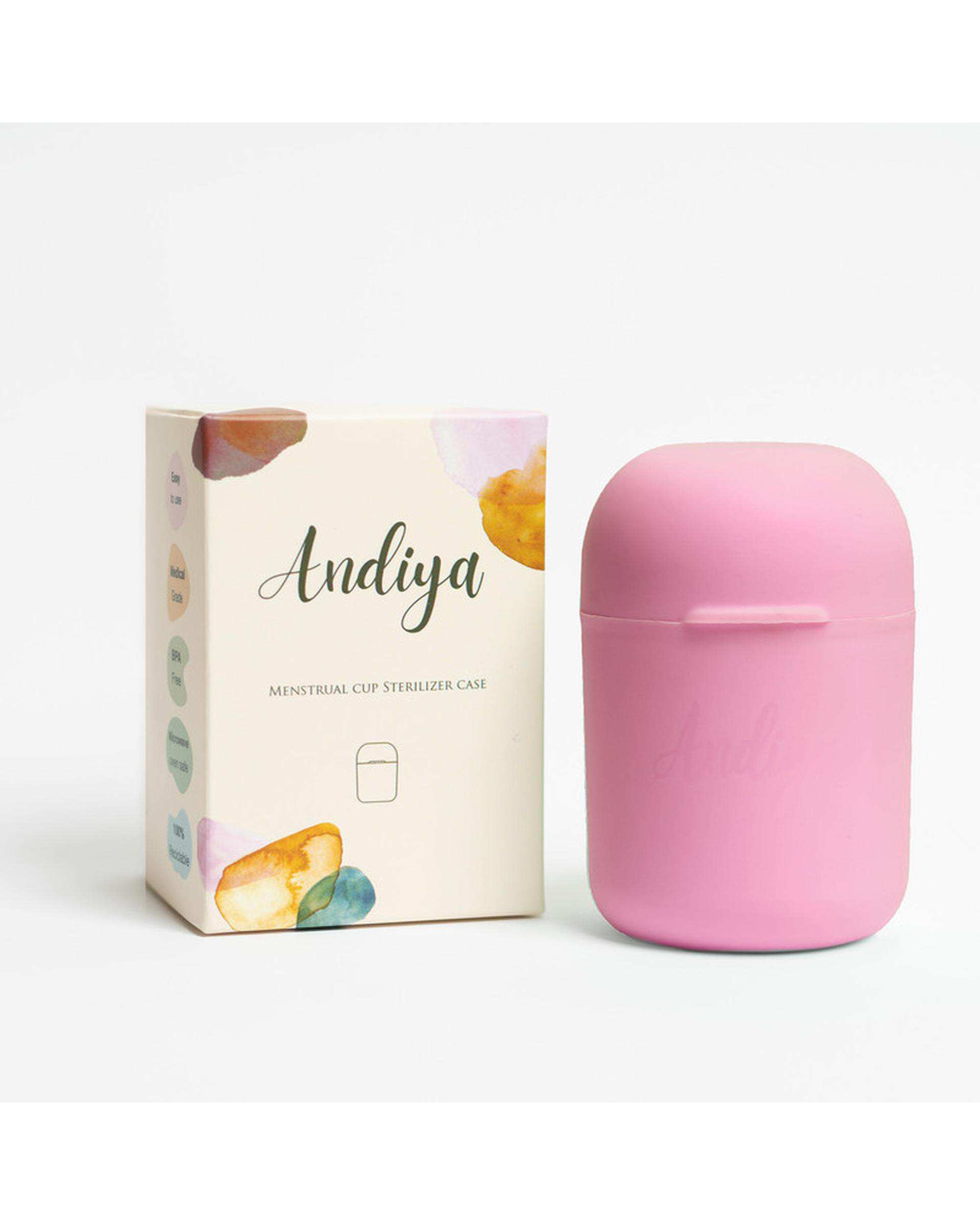 لیوان ضد عفونی کننده کاپ قاعدگی آندیا Andiya مدل Menstrual Cup Sterilizer مدیکال صورتی