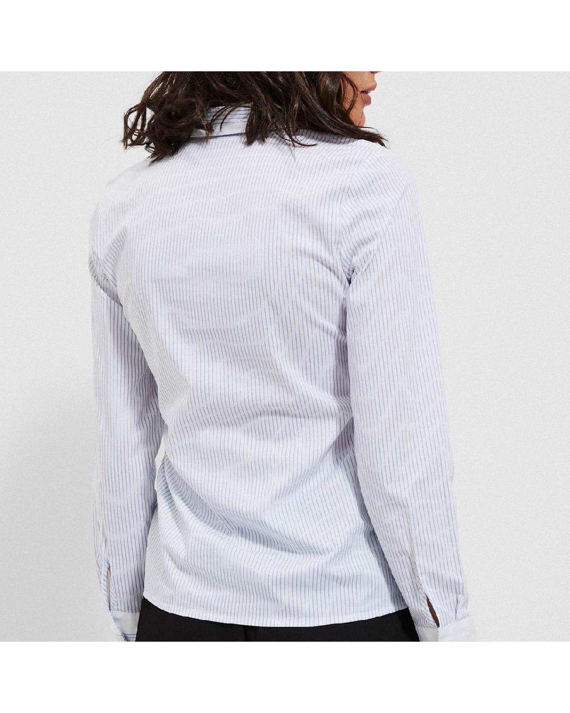 شومیز زنانه آبی راه راه تالی ویل هومنیتی Whomanity مدلTWZ-KO-3617