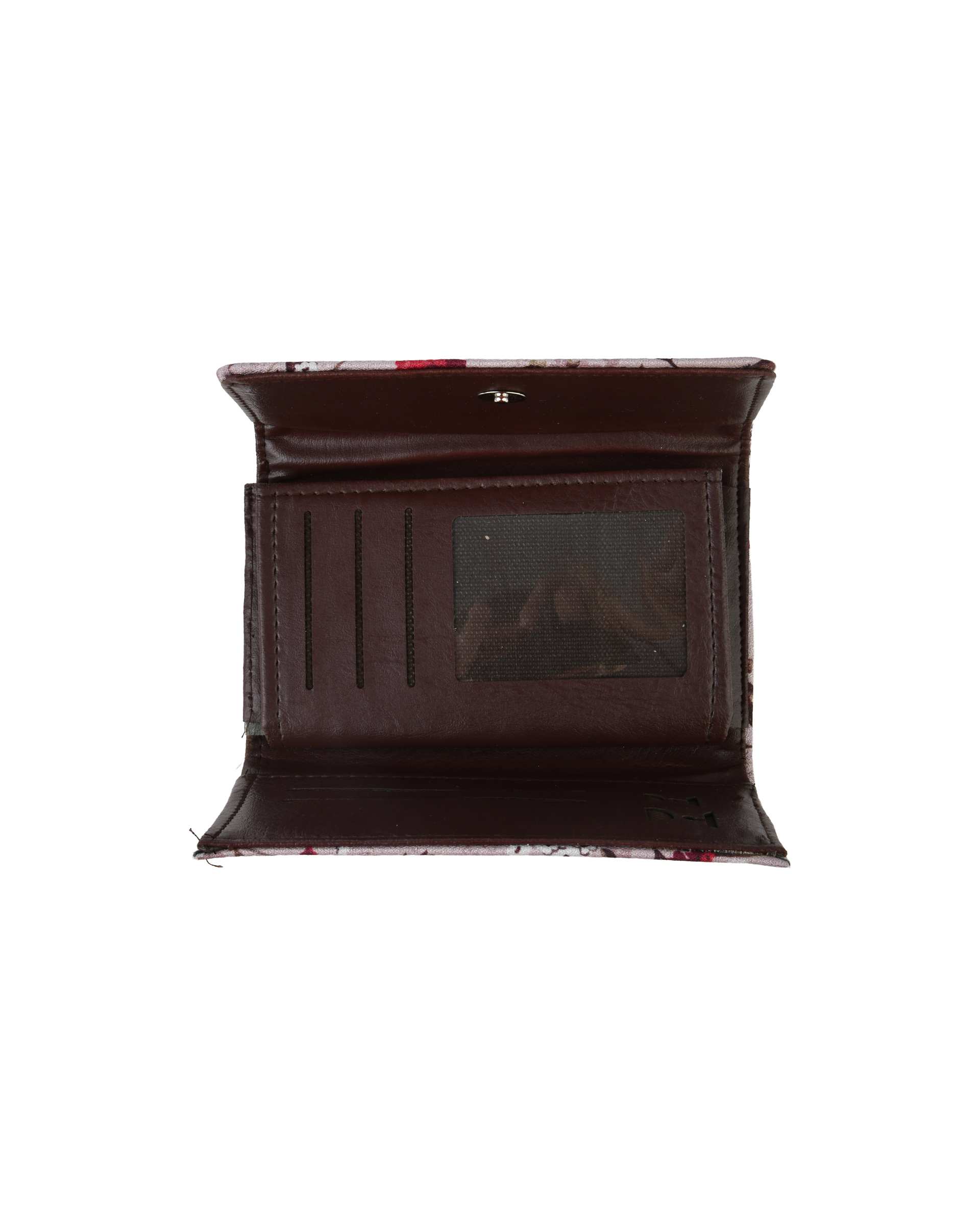 کیف پول وندی Vandy مدل شاپرک طرح گل درشت زرشکی کد 1025