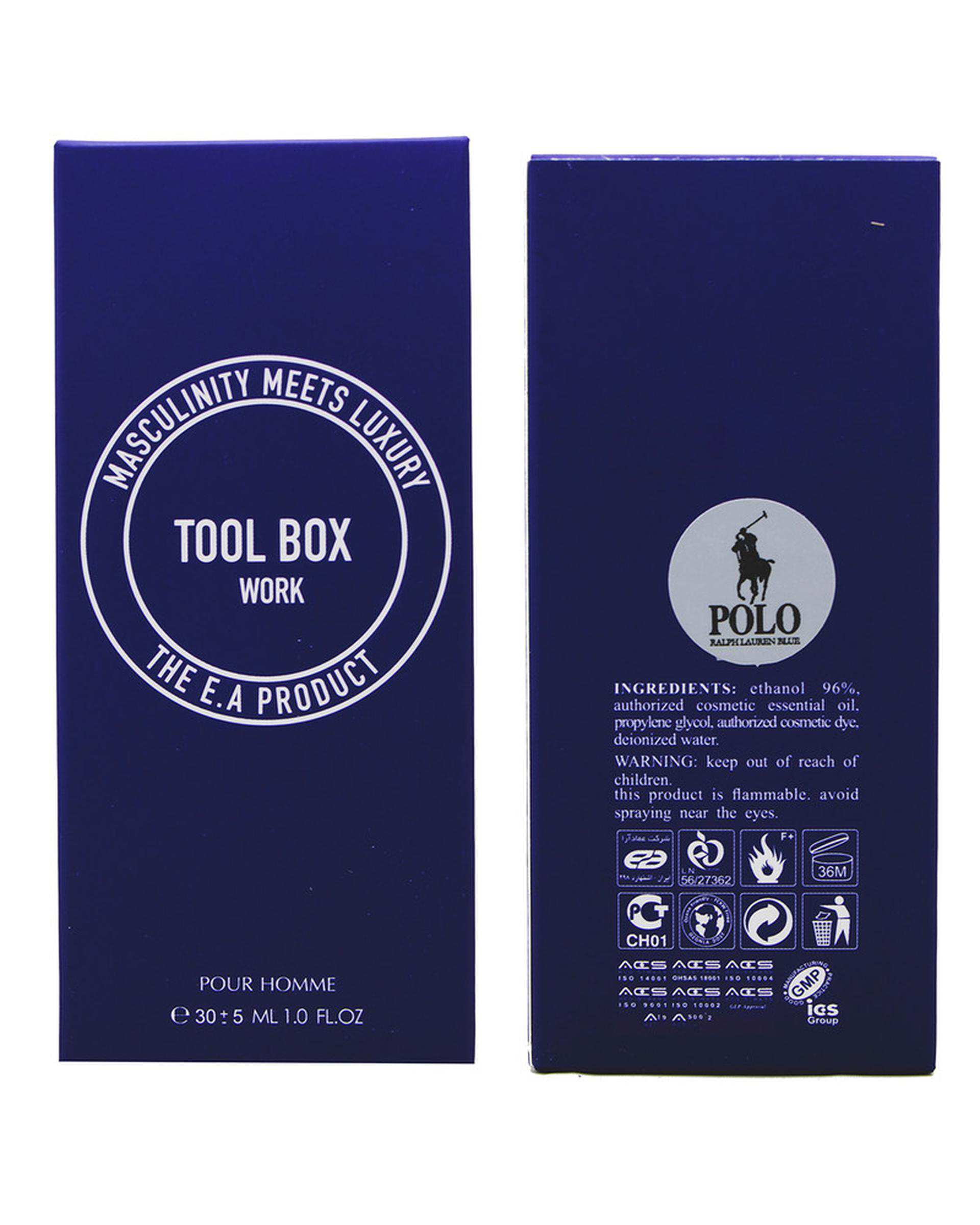 عطر جیبی مردانه عماد آرا Emadara مدل تول باکس ورک Tool Box Work حجم 30ml