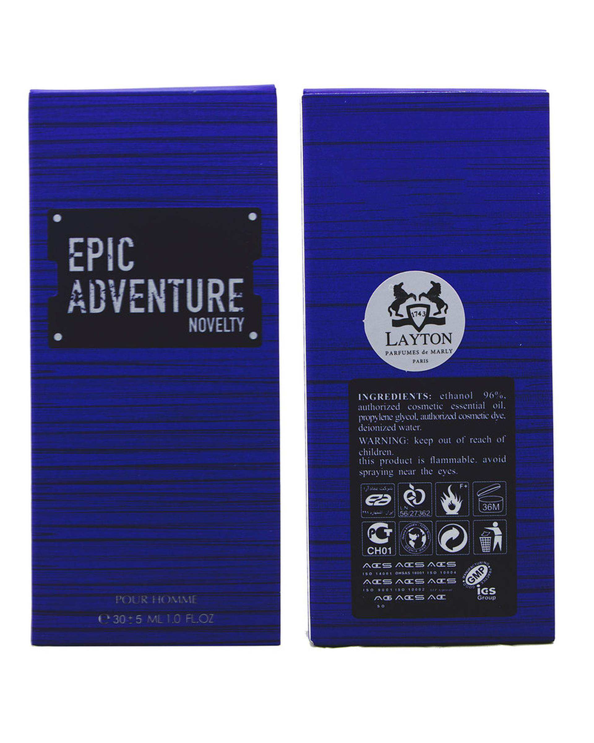 عطر جیبی مردانه عماد آرا Emadara مدل اپیک ادونچر نولتی Epic Adventure Novelty حجم 30ml