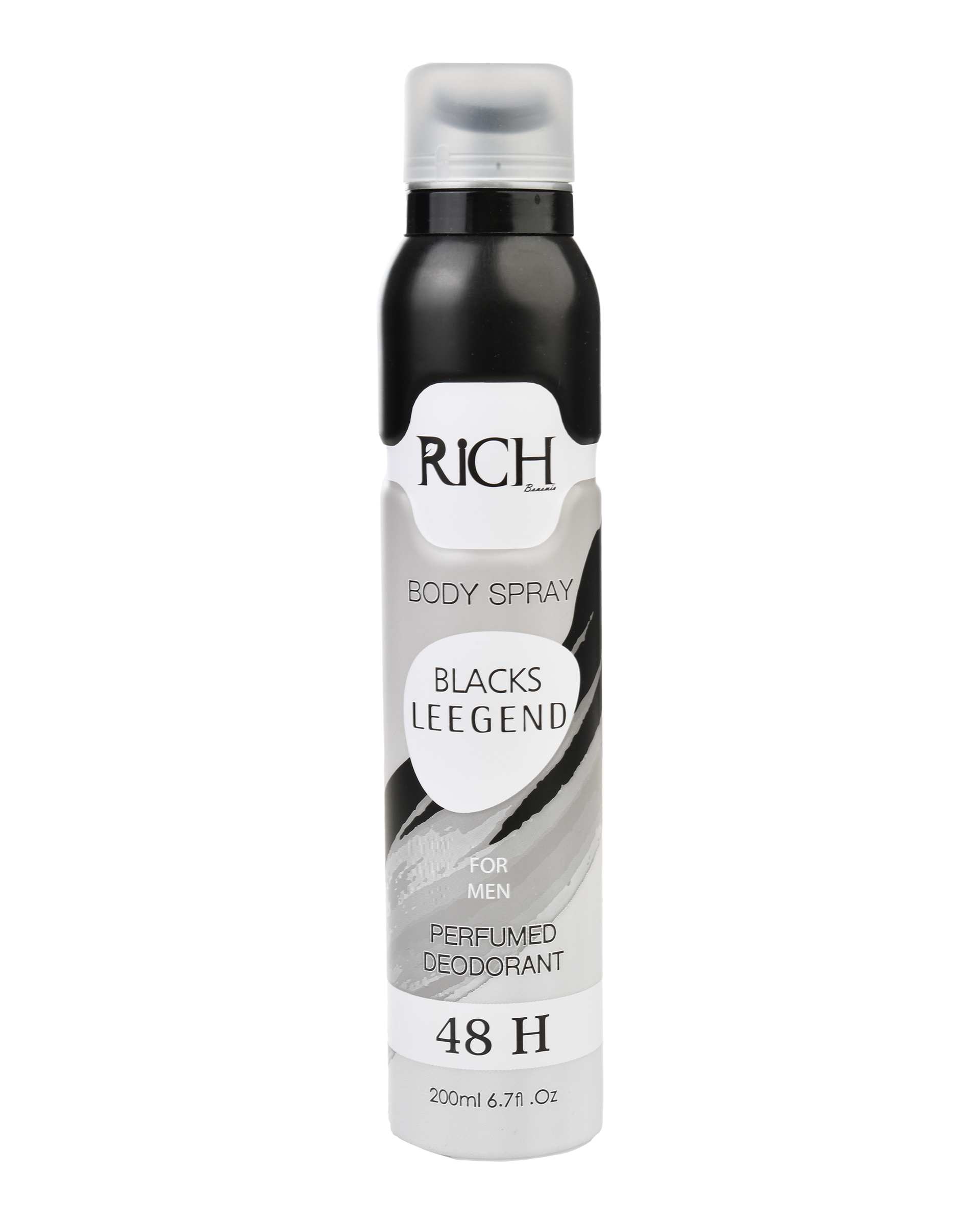 اسپری بدن مردانه Rich Bonomia با رایحه BLACKS LEEGEND حجم 200ml