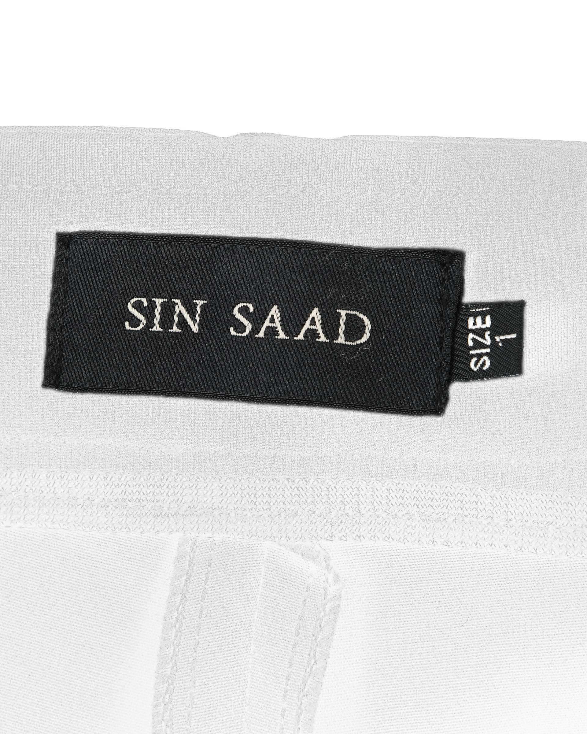 شلوار پارچه ای زنانه سفید سین صاد Sin Saad مدل toranj