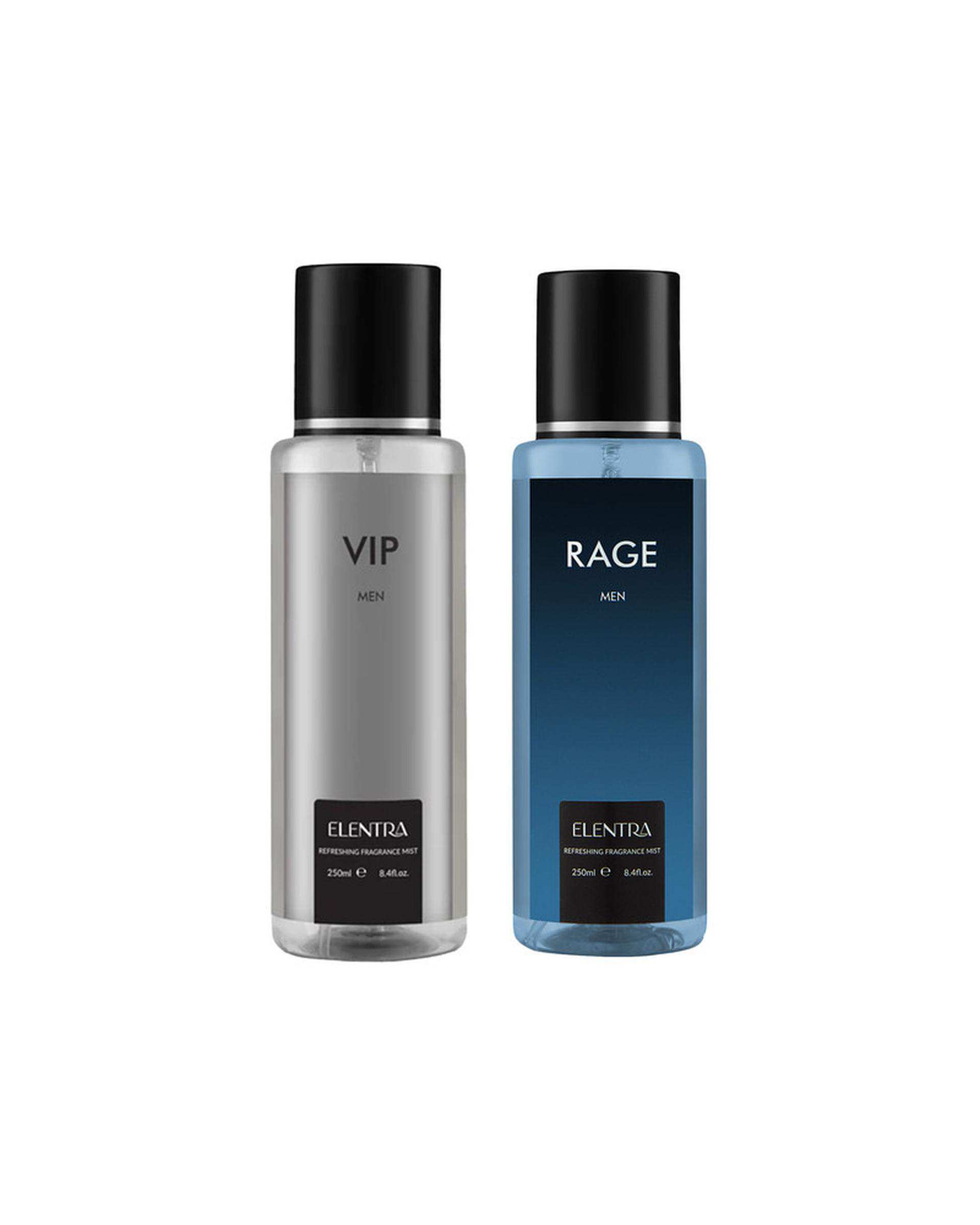 بادی اسپلش مردانه مدل Rage و بادی اسپلش مردانه مدل Vip النترا Elentra حجم 250ml بسته 2 عددی