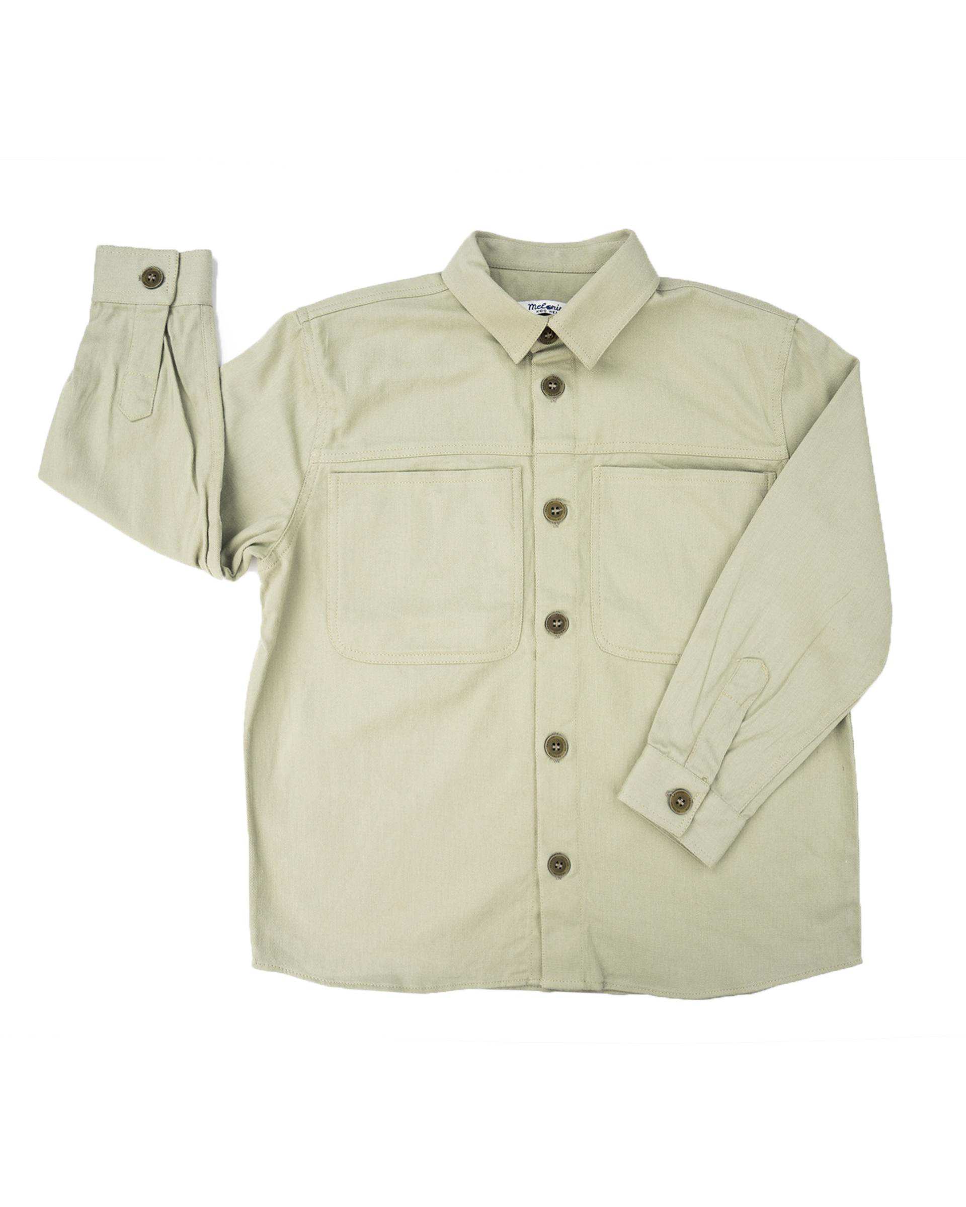 پیراهن کتان بچگانه سبز ملورینا Melorina کد 7334