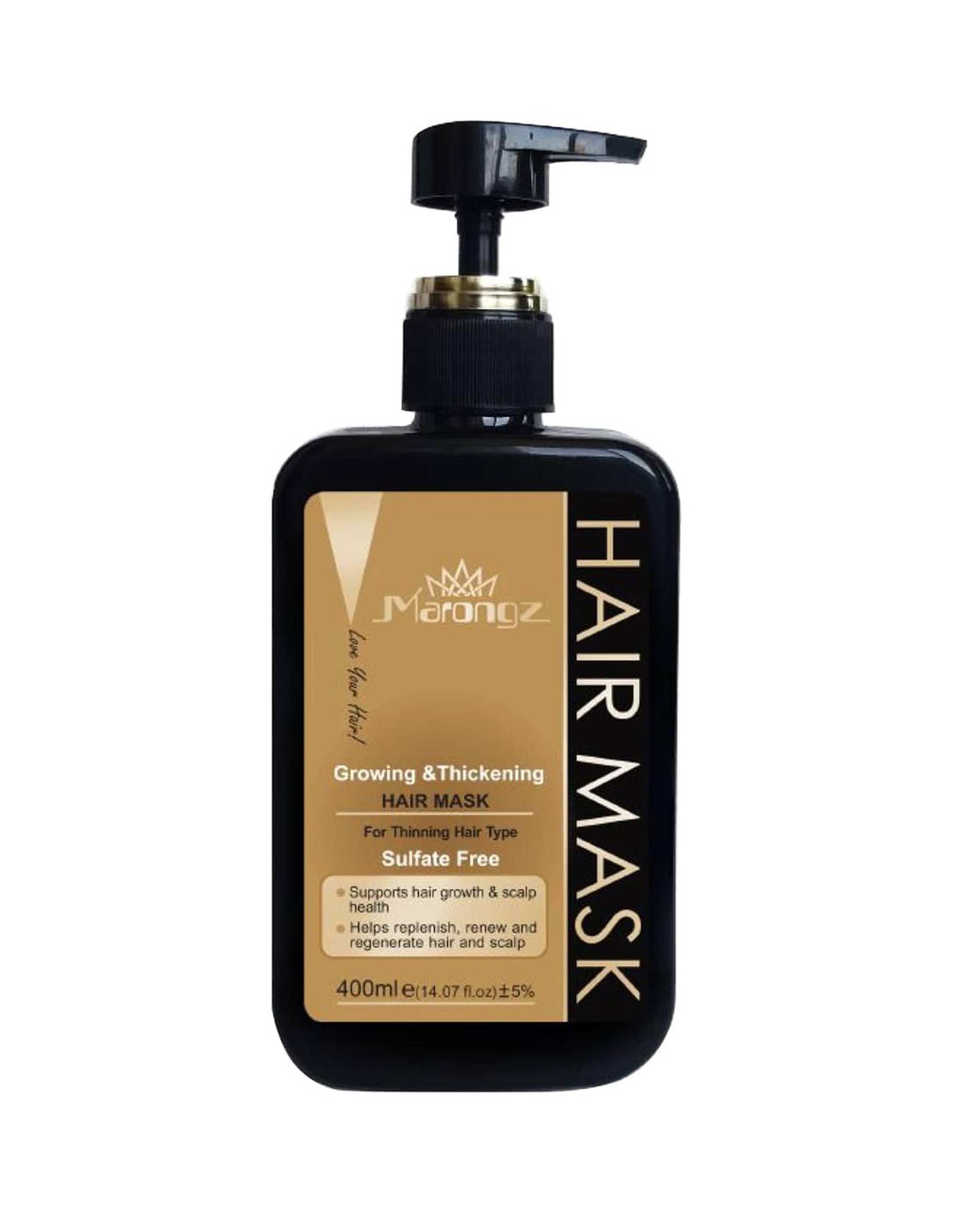 ماسک مو بدون سولفات تخصصی افزایش رشد و ضخامت موی مارونز Marongz حجم 400ml