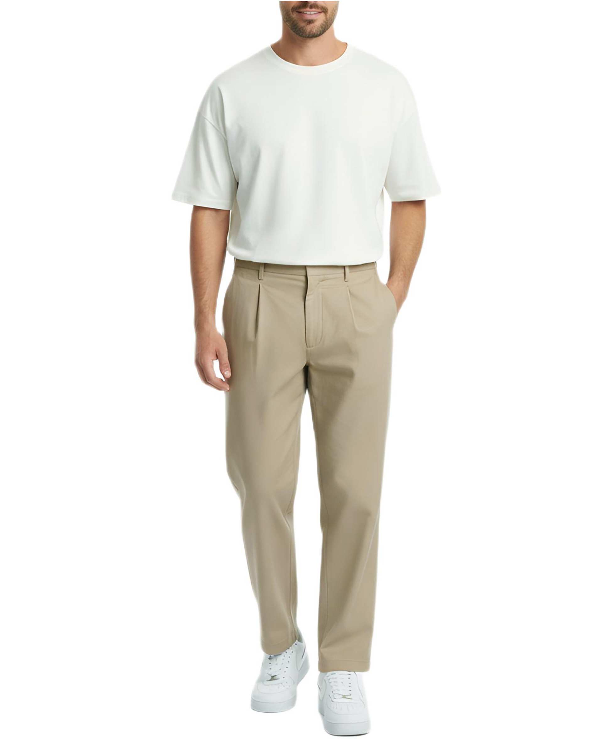 شلوار مردانه بژ هومنیتی Whomanity مدل HWMF22-337B