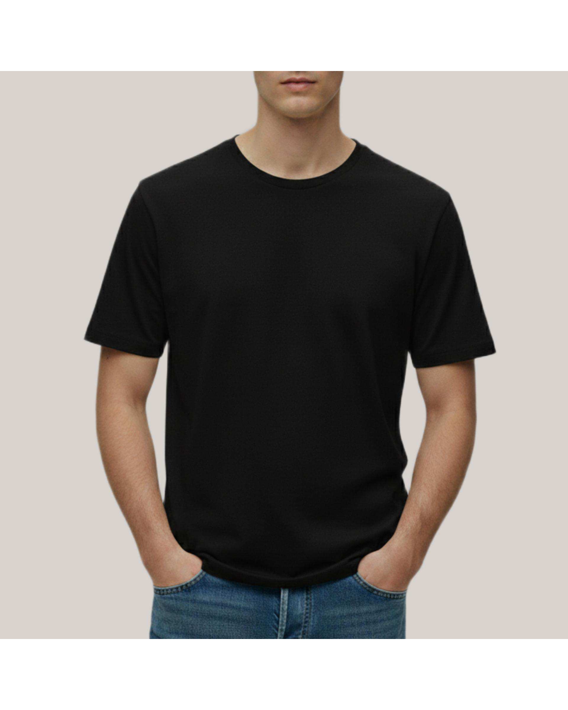 تی شرت مردانه مشکی هومنیتی Whomanity مدل WYMTS79000