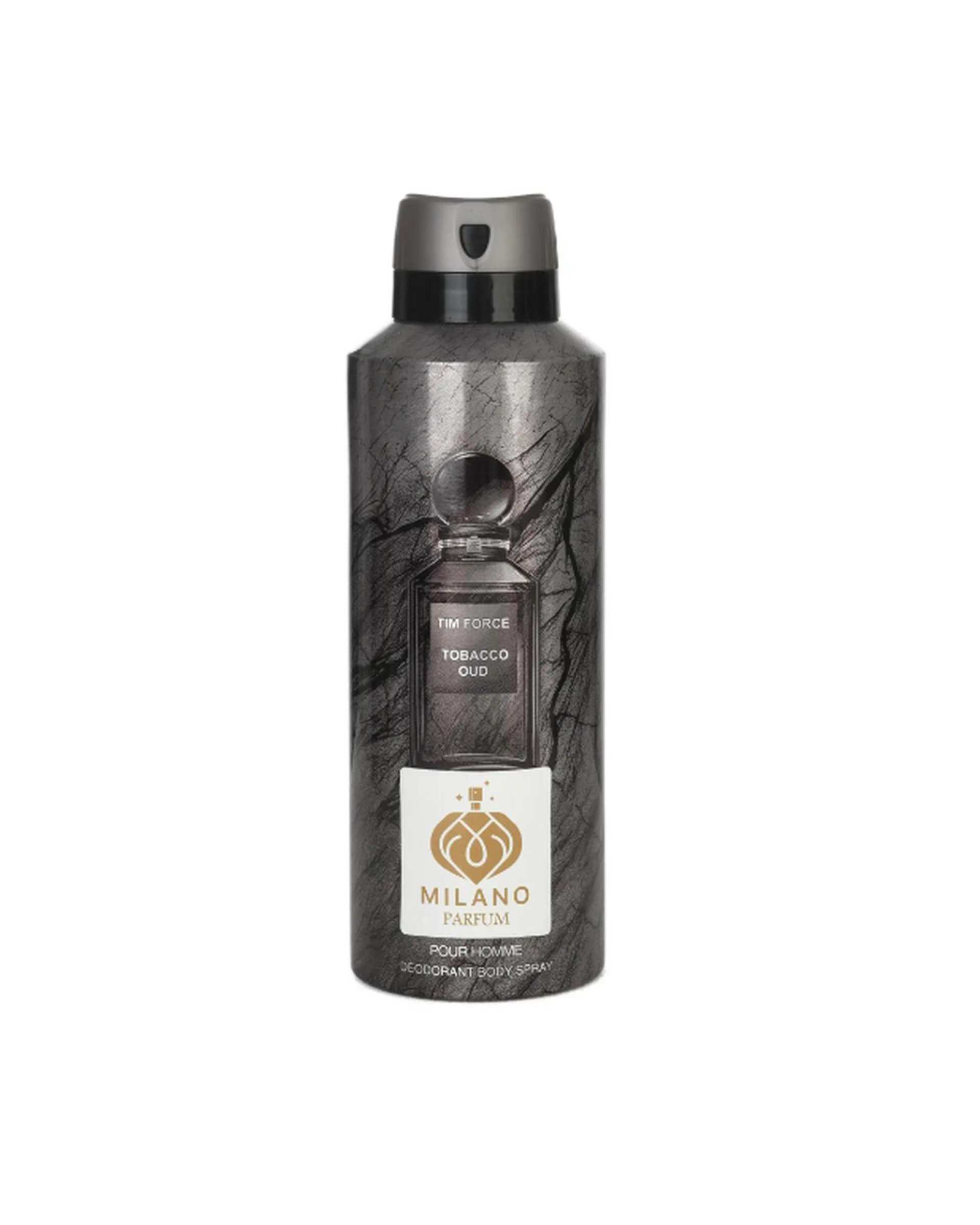 اسپری بدن مردانه میلانو Milano مدل Tim Force Tobacco Oud حجم 200ml