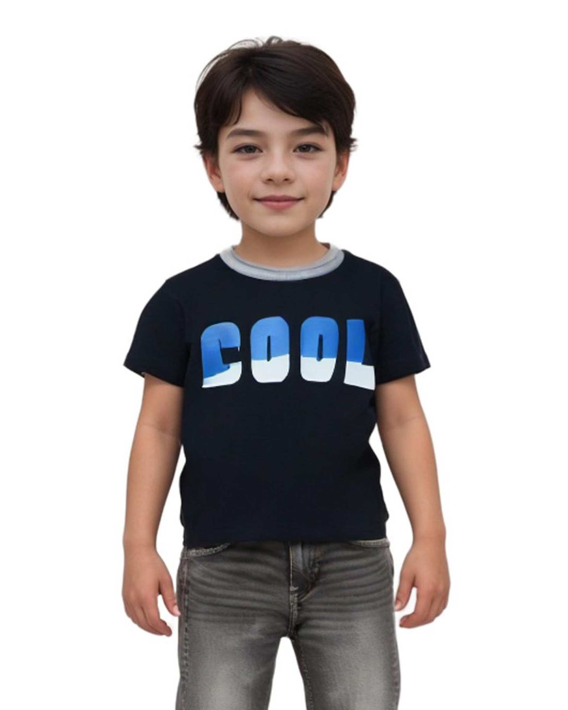 تی شرت پسرانه آبی دودی هومنیتی Whomanity مدل WYKBTS9423