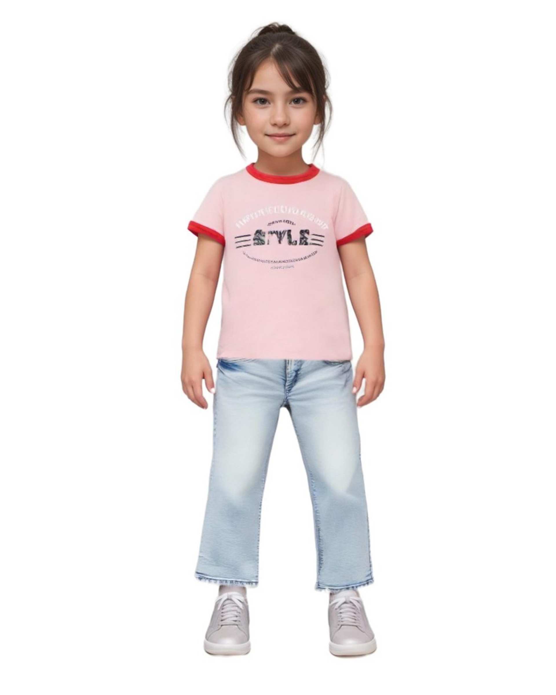 تی شرت دخترانه صورتی هومنیتی Whomanity مدل WYKGTSHT9606