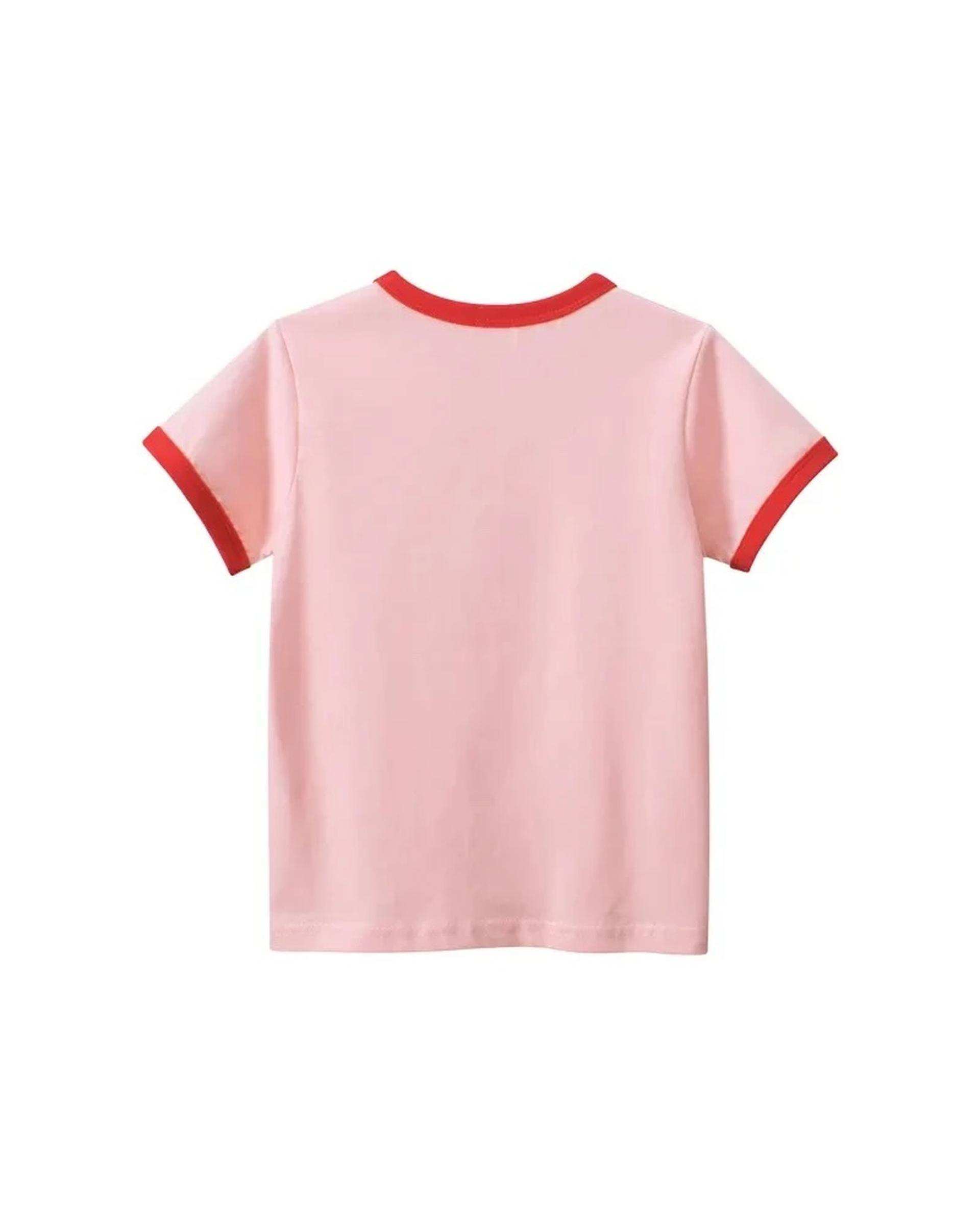 تی شرت دخترانه صورتی هومنیتی Whomanity مدل WYKGTSHT9606