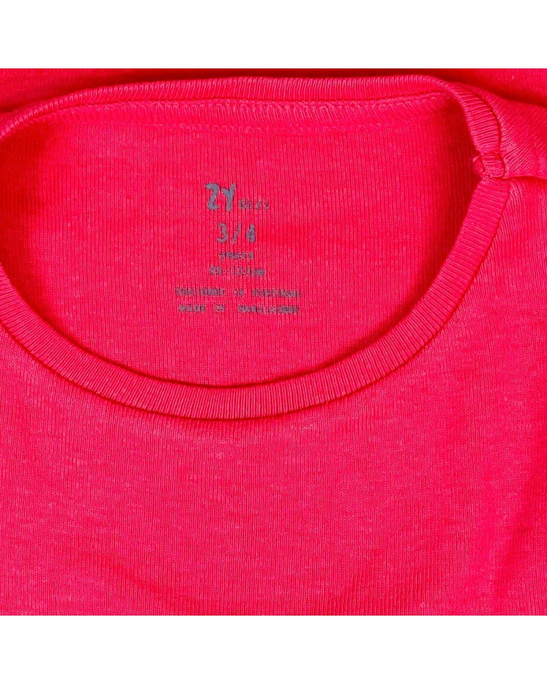 تی شرت دخترانه آستین بلند سرخابی زیپی هومنیتی Whomanity کد 7052894