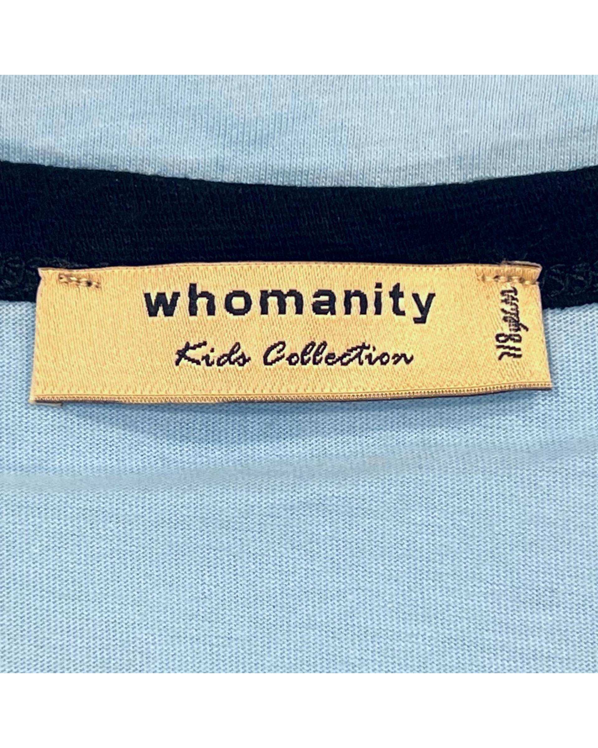 ست تی شرت و شلوارک پسرانه آبی سرمه ای هومنیتی Whomanity مدل WYKBSTT9700