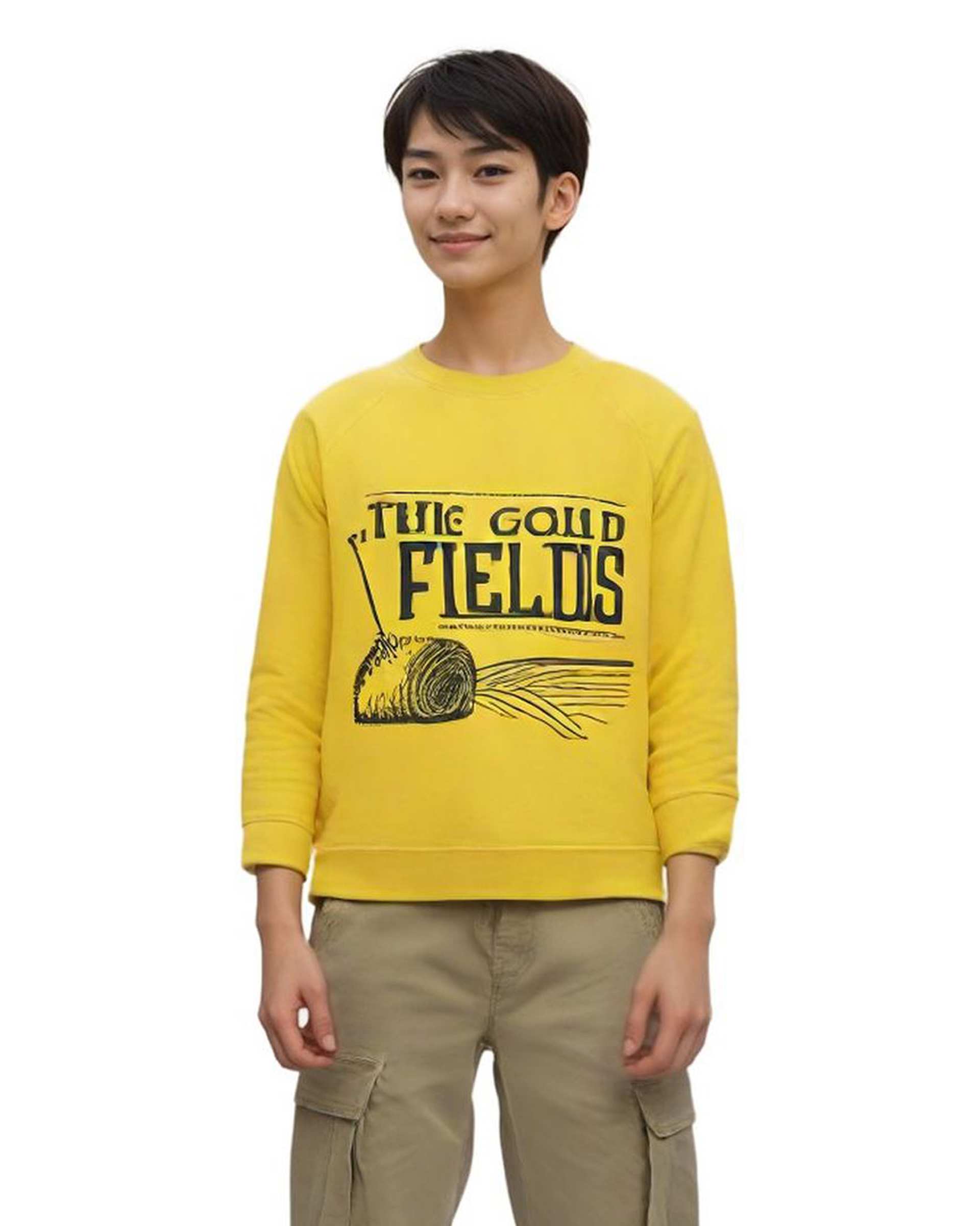 سویشرت جلو بسته پسرانه زرد زیپی هومنیتی Whomanity مدل 31032880042