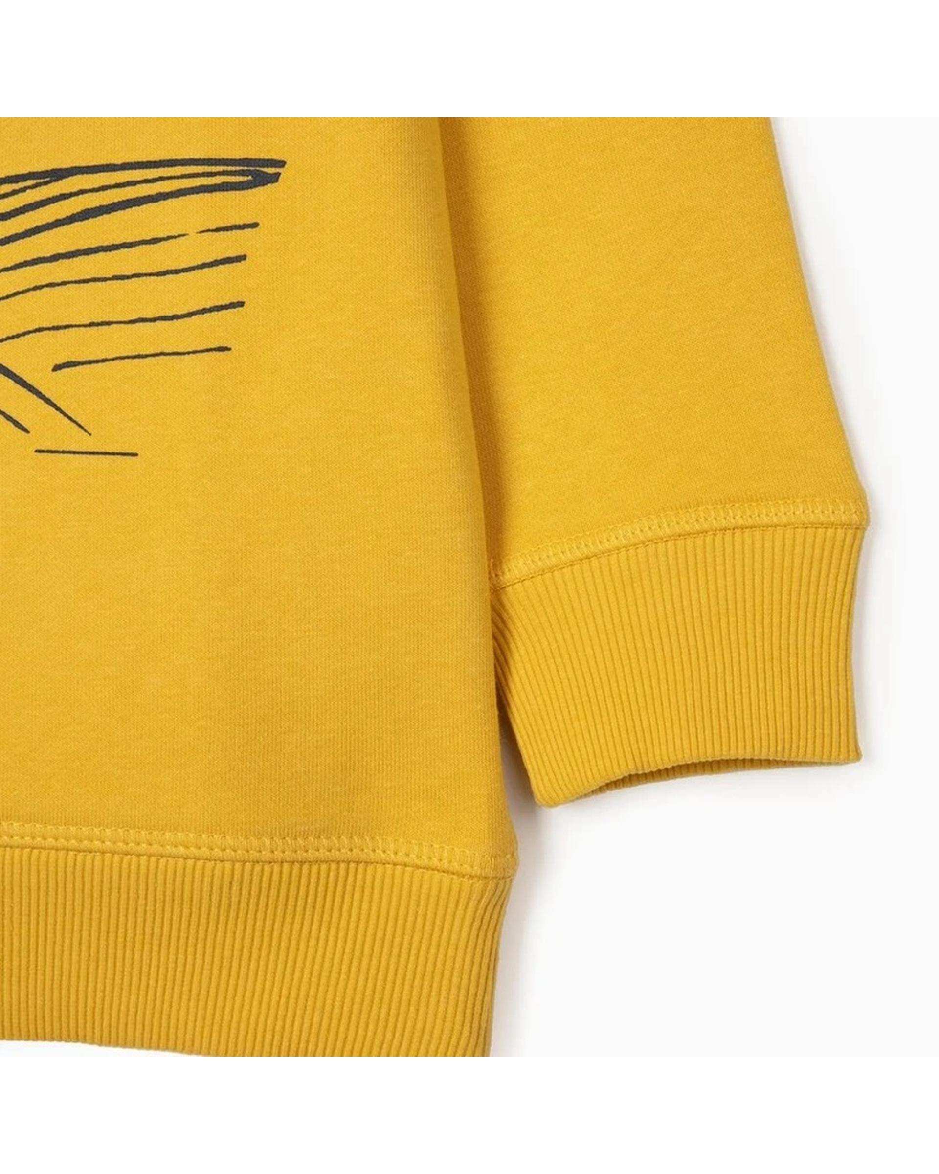 سویشرت جلو بسته پسرانه زرد زیپی هومنیتی Whomanity مدل 31032880042