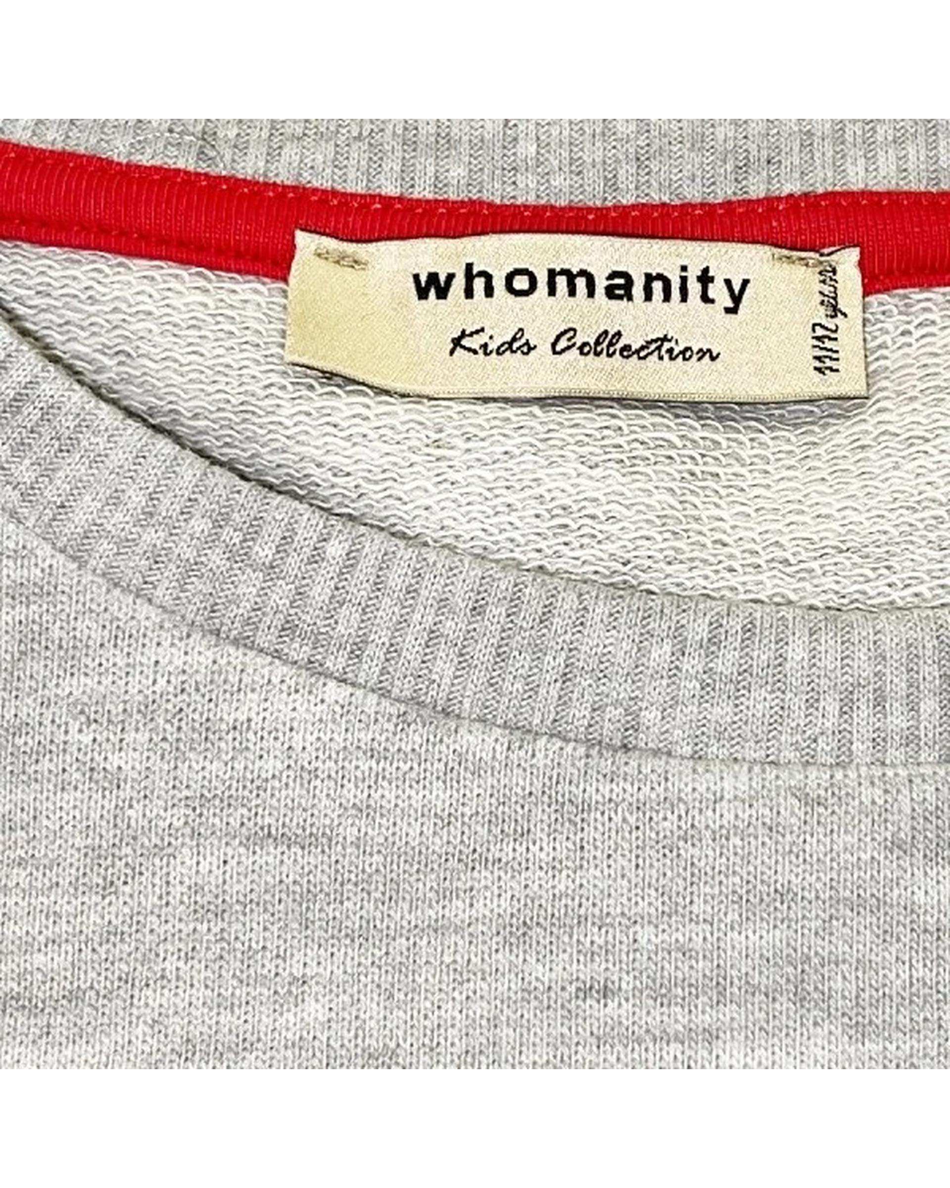 سویشرت جلو بسته دخترانه طوسی هومنیتی Whomanity مدل WY6794959