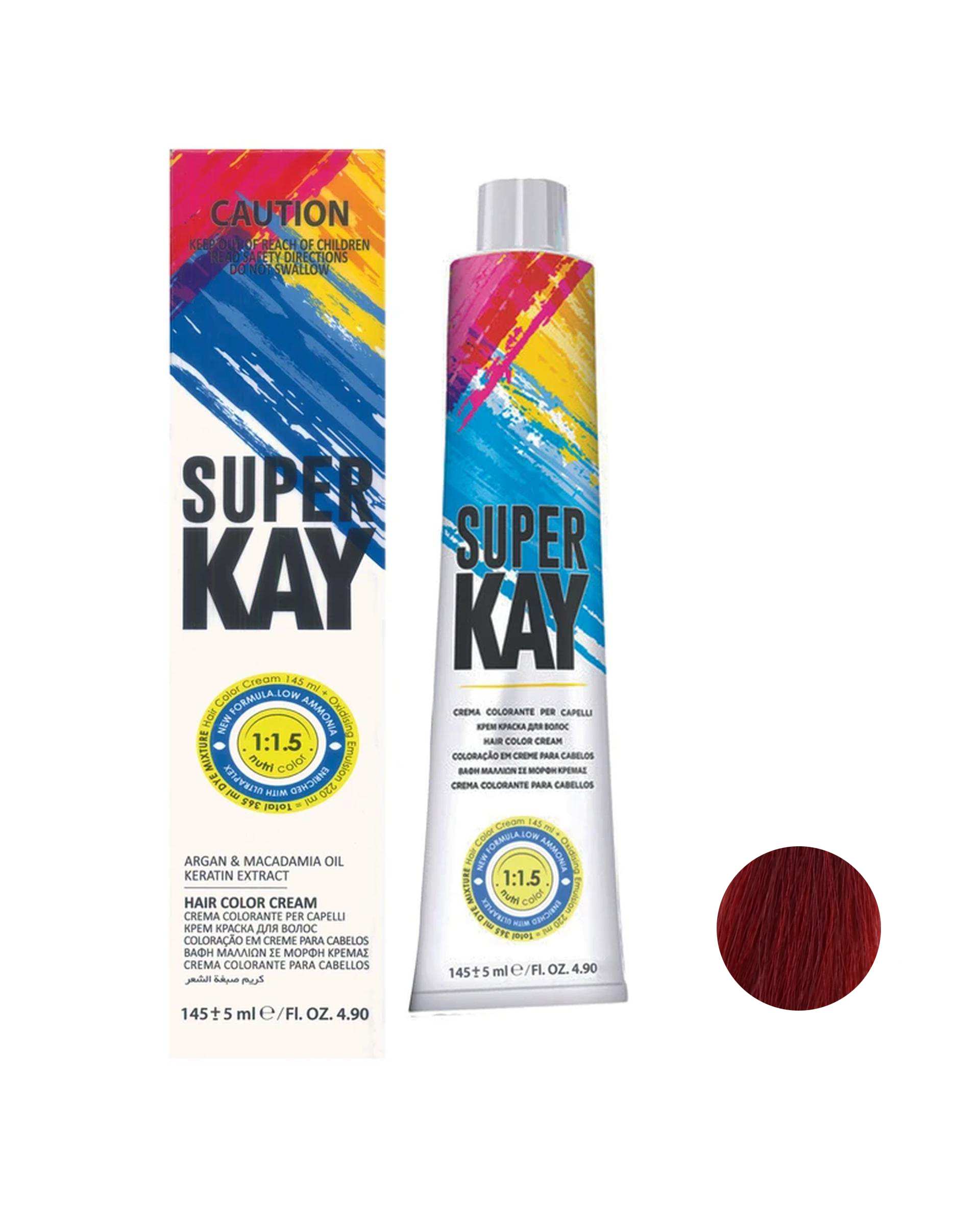رنگ مو قرمز یاقوتی سوپر کی Super Kay شماره 6.66 حجم 145ml
