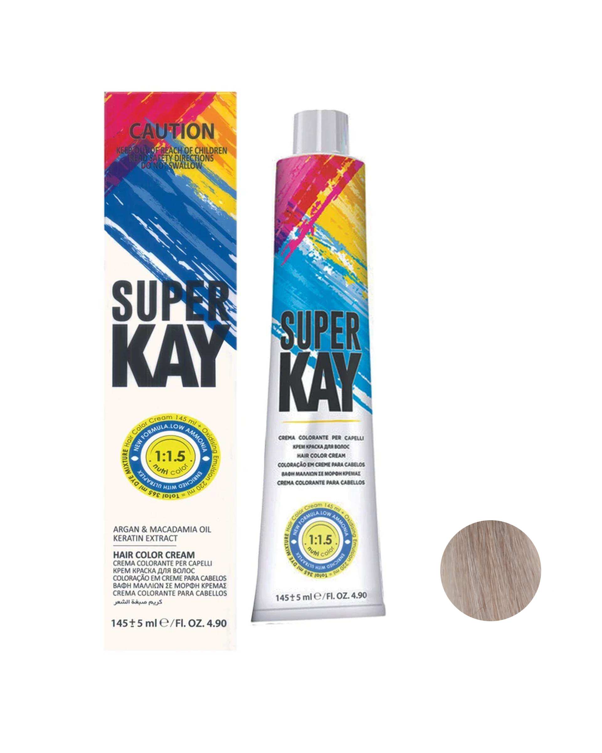 رنگ مو سوپر نقره ای سوپر کی Super Kay شماره 90.01 حجم 145ml