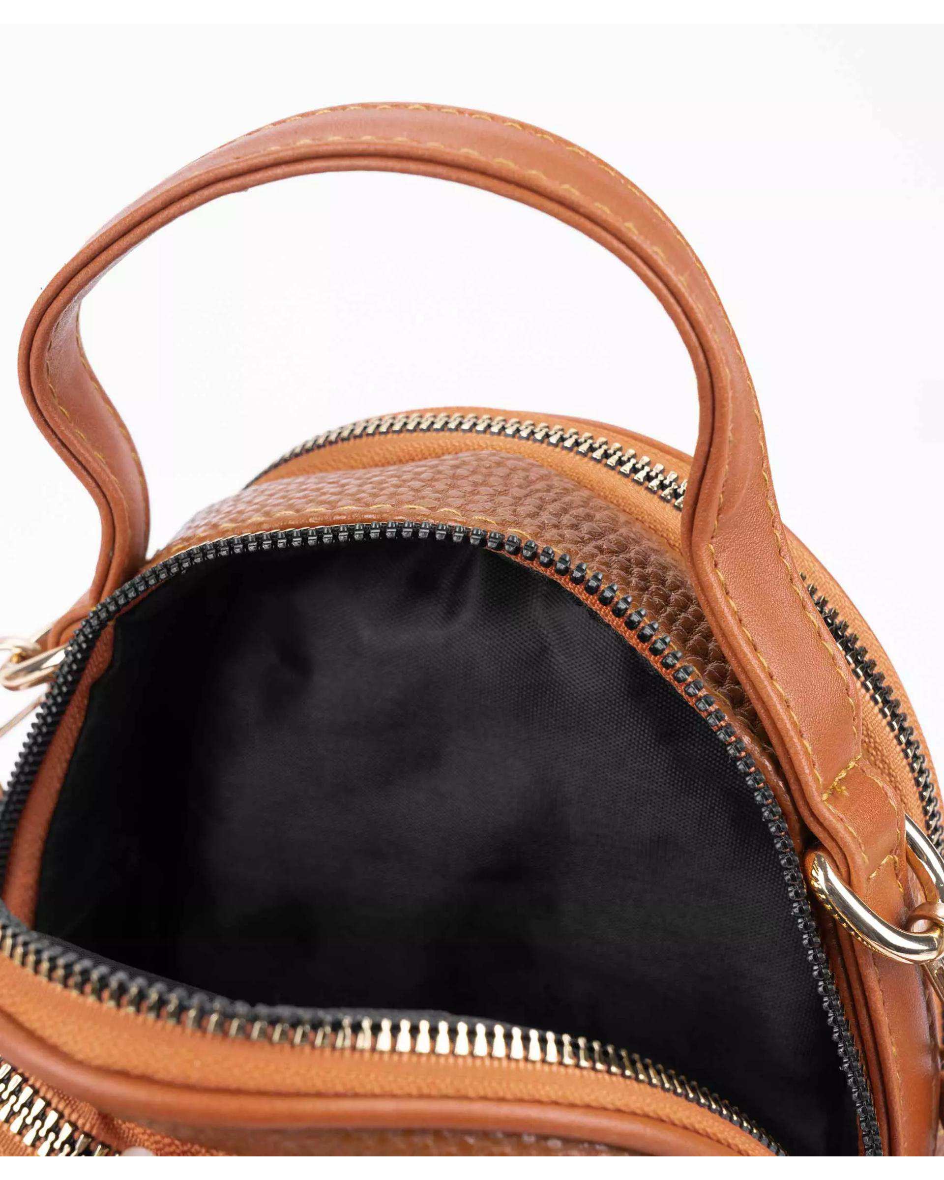 کیف زنانه دو کاره عسلی بیسراک Bisrak مدل SL-441-18