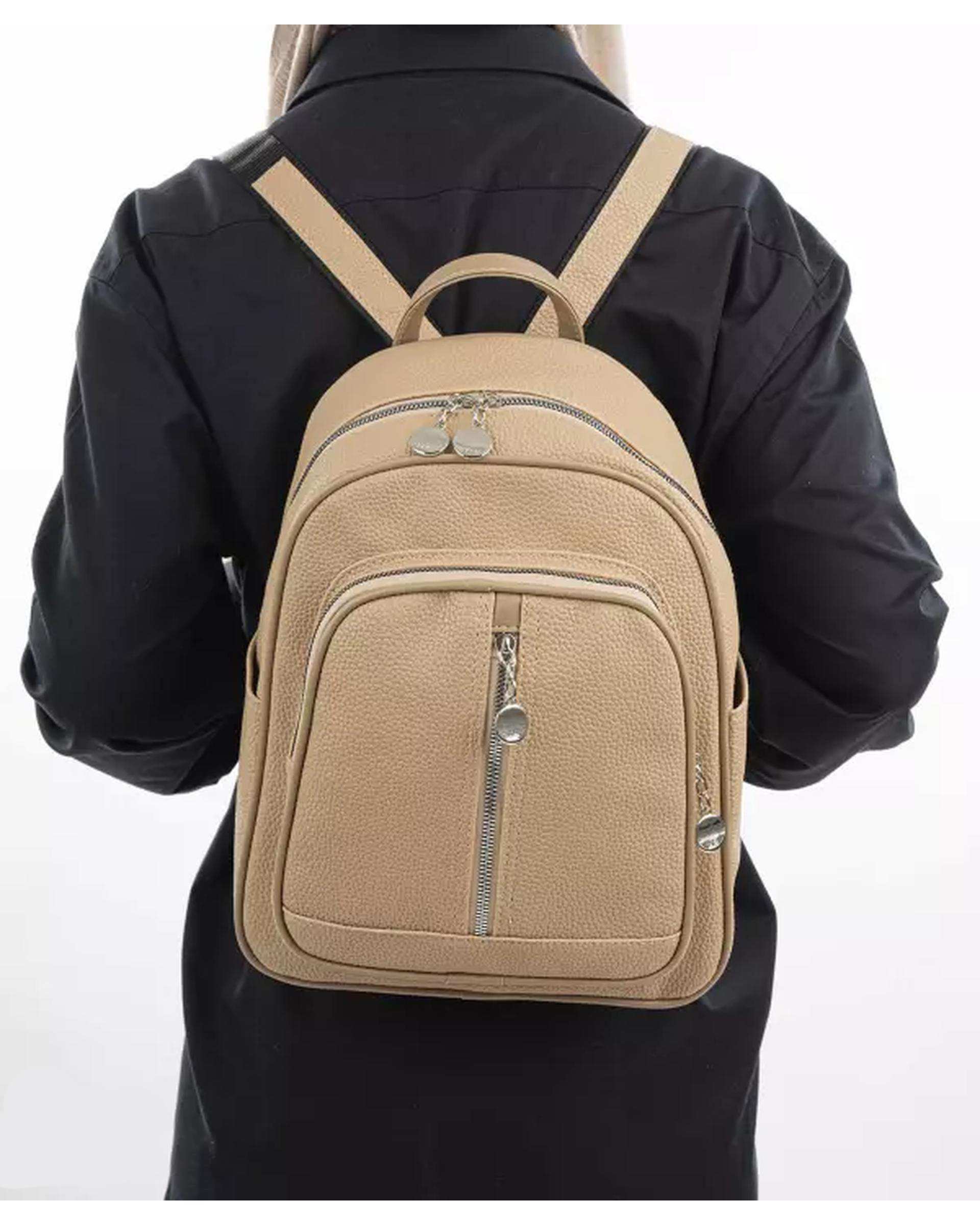 کوله پشتی زنانه کرم تیره بیسراک Bisrak مدل SL-578-102