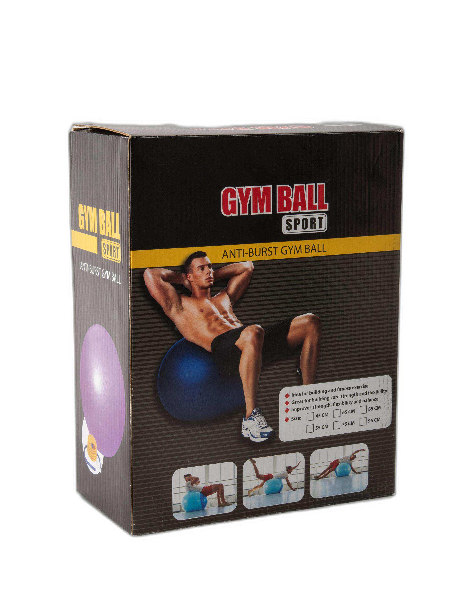 توپ تناسب اندام مشکی جیم بال GYM Ball قطر 75 سانتی متر