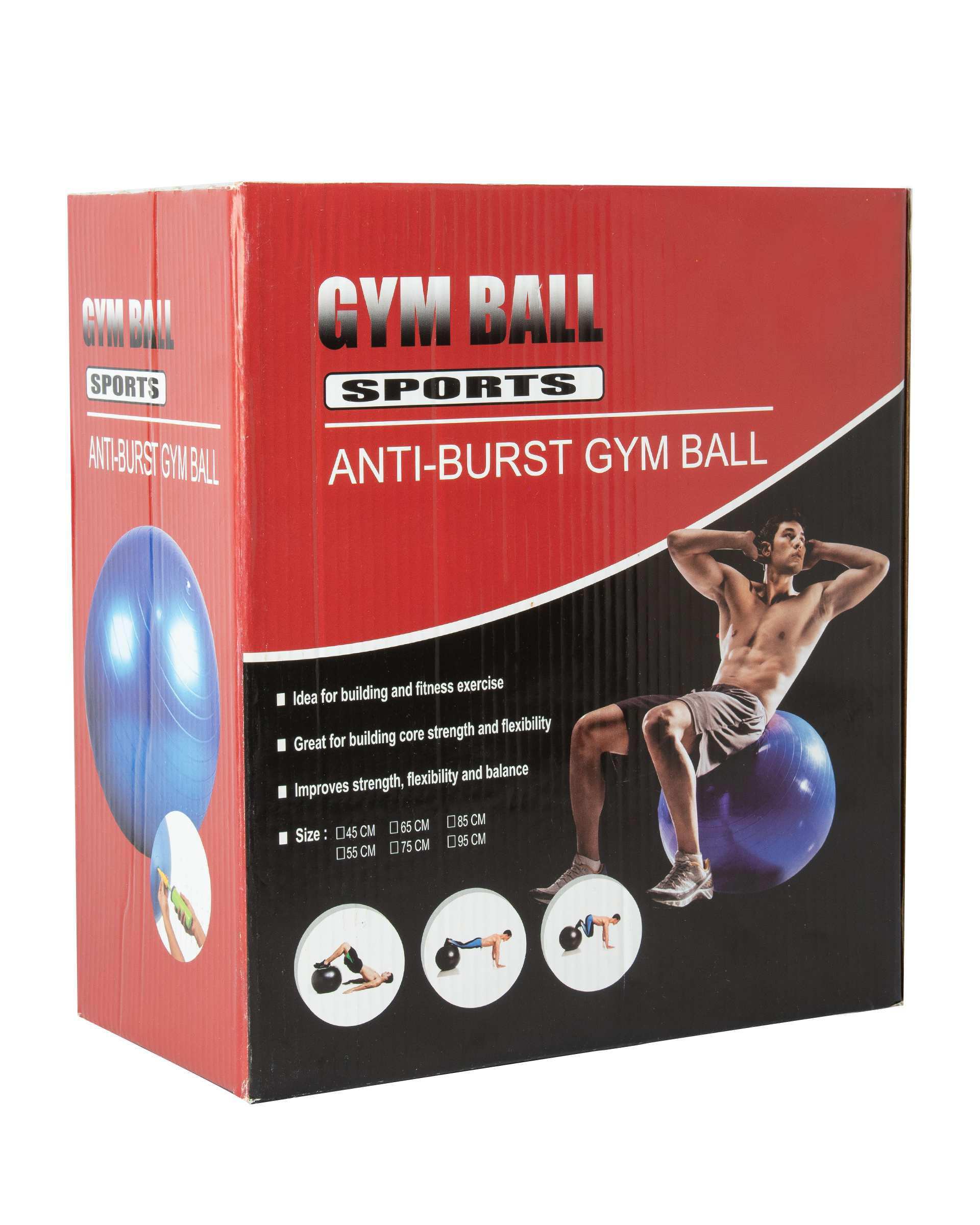 توپ تناسب اندام طوسی جیم بال Gym Ball قطر 75 سانتی متر