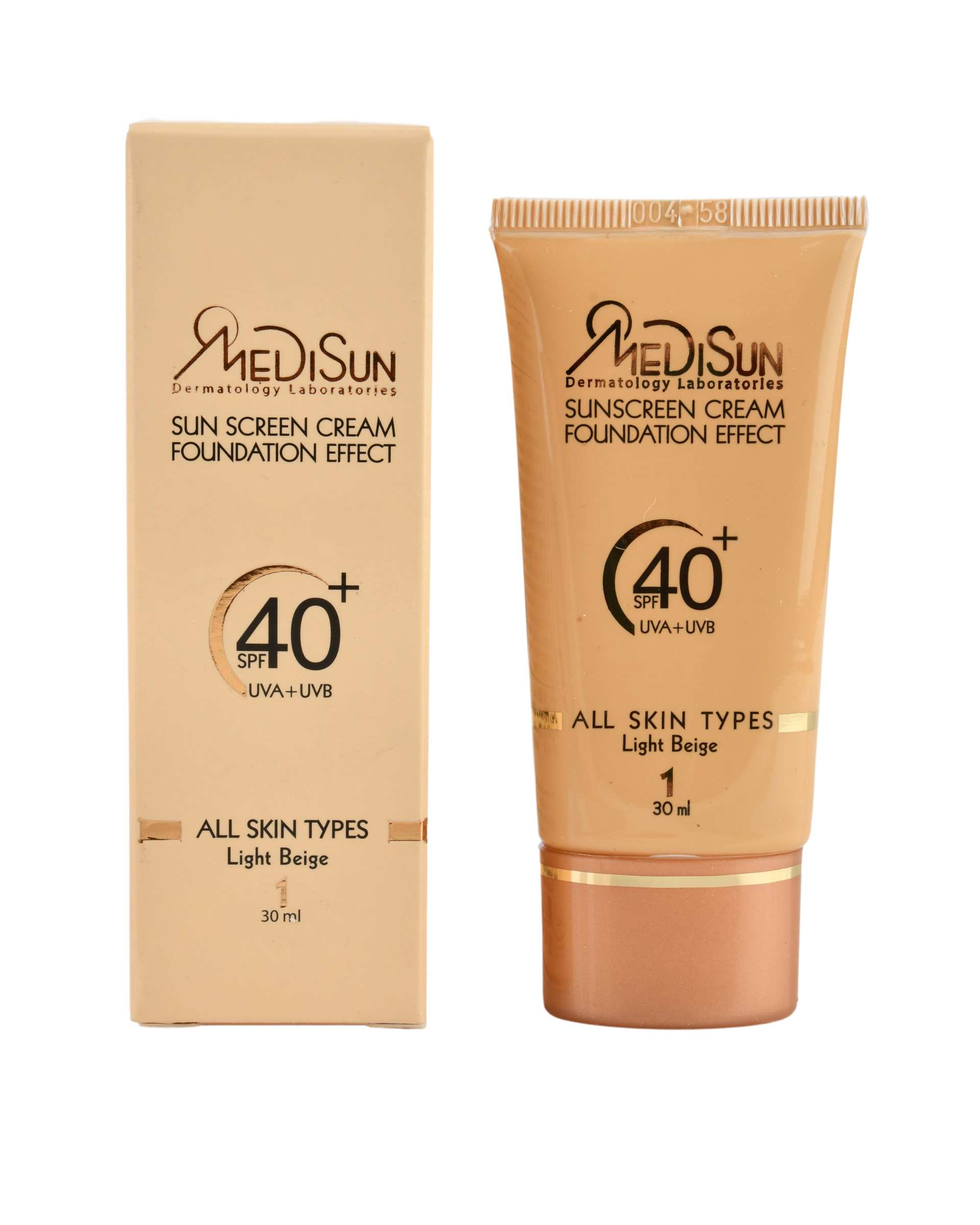 کرم ضد آفتاب پودری SPF40 مدیسان Medisun مناسب انواع پوست بژ روشن شماره 1