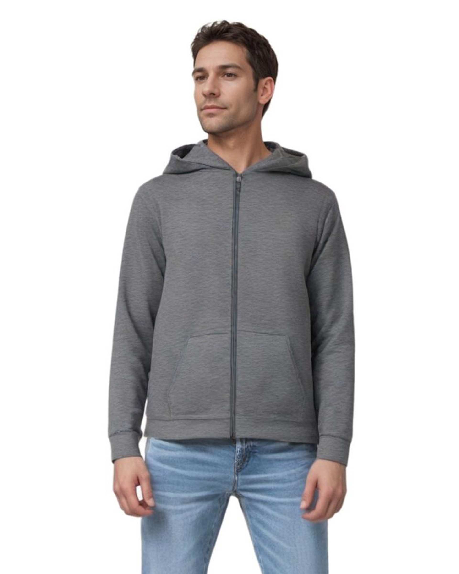 سویشرت مردانه کلاهدار طوسی هومنیتی Whomanity مدل RWZM9Y