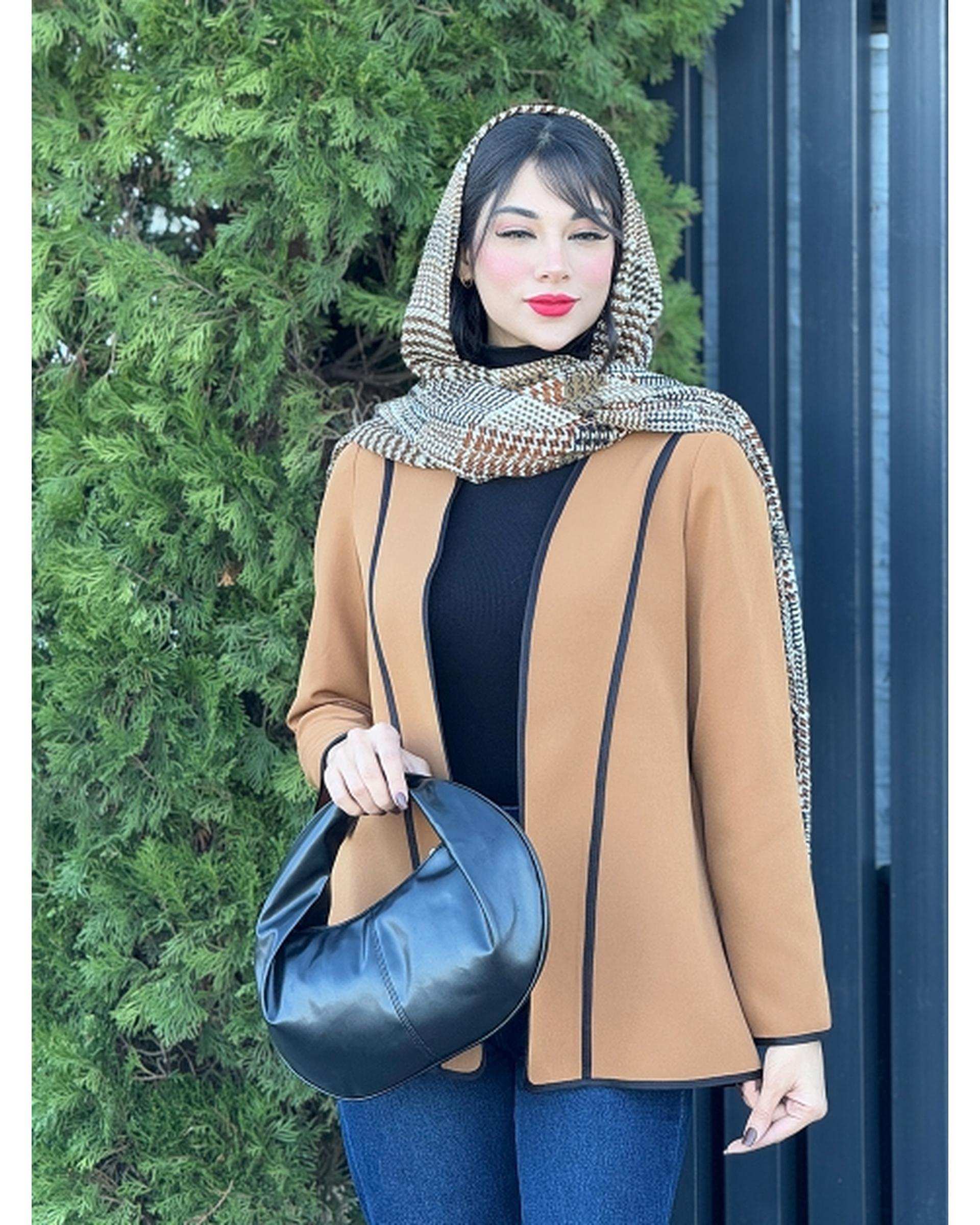 کت زنانه قهوه ای کد 17632