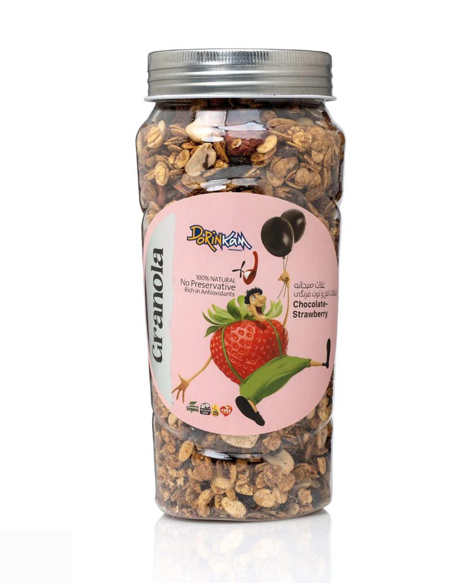 غلات صبحانه شکلات تلخ و توت فرنگی درین کام 350 گرم