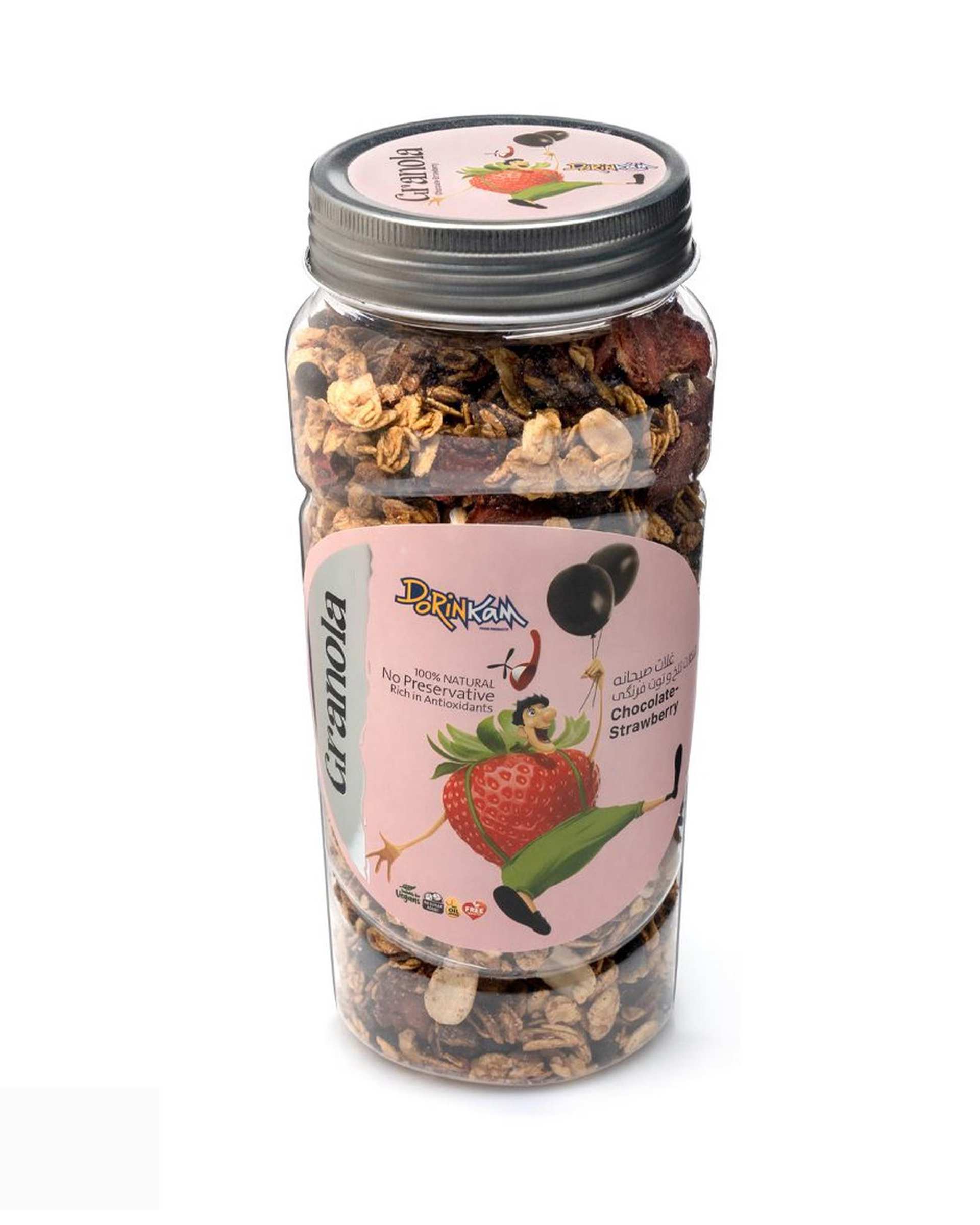 غلات صبحانه شکلات تلخ و توت فرنگی درین کام 350 گرم