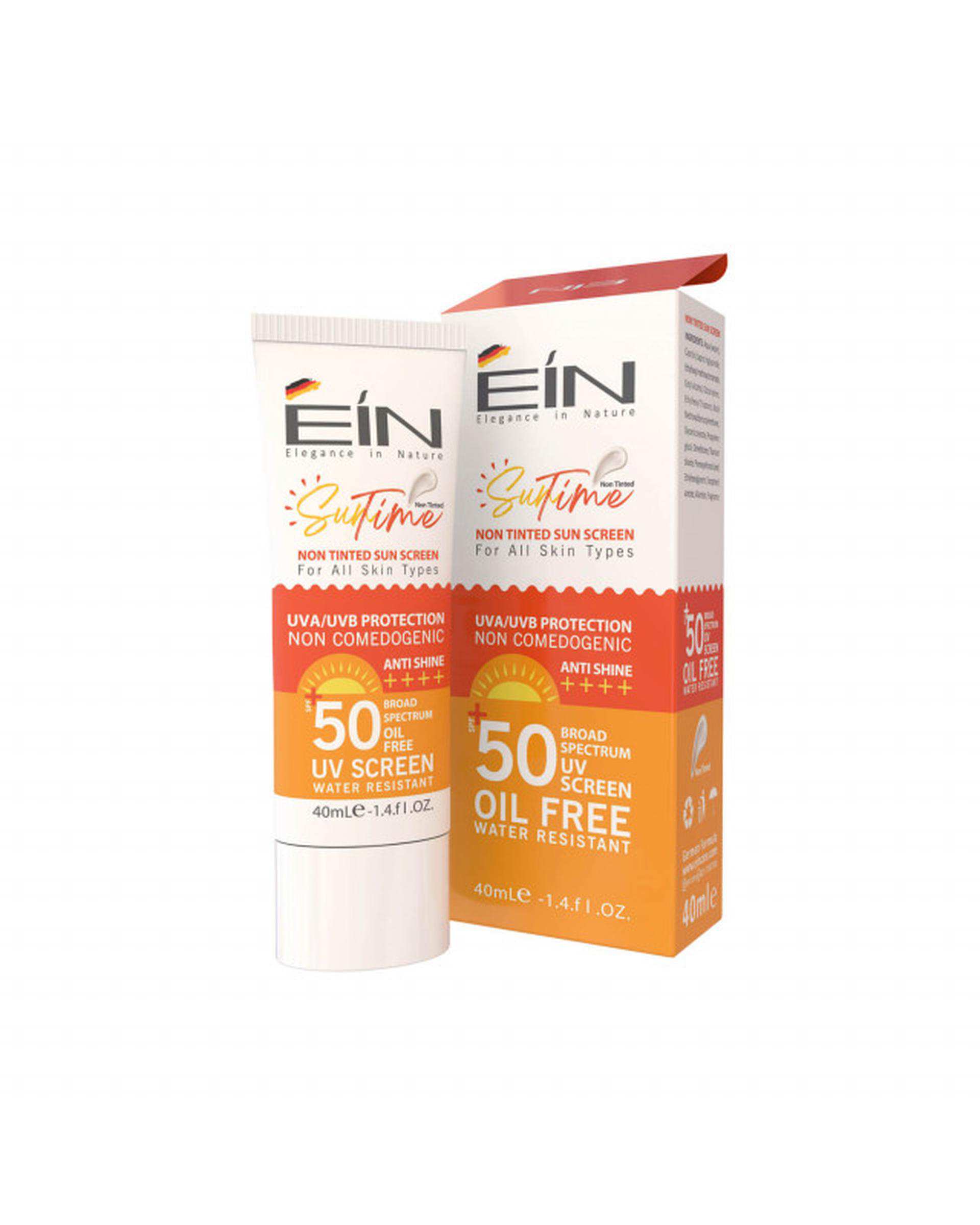 کرم ضد آفتاب بی رنگ SPF50 ای آی ان EIN حجم 40ml