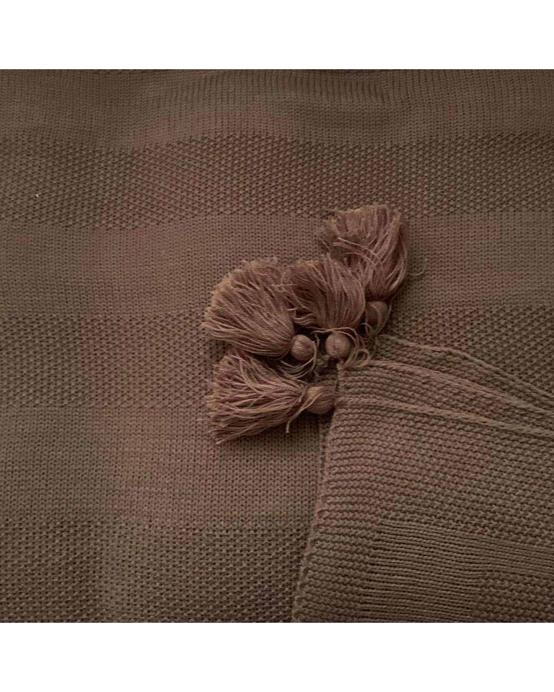 شال مبل راه راه قهوه ای کرک Kork سایز 140×180 سانتی متر