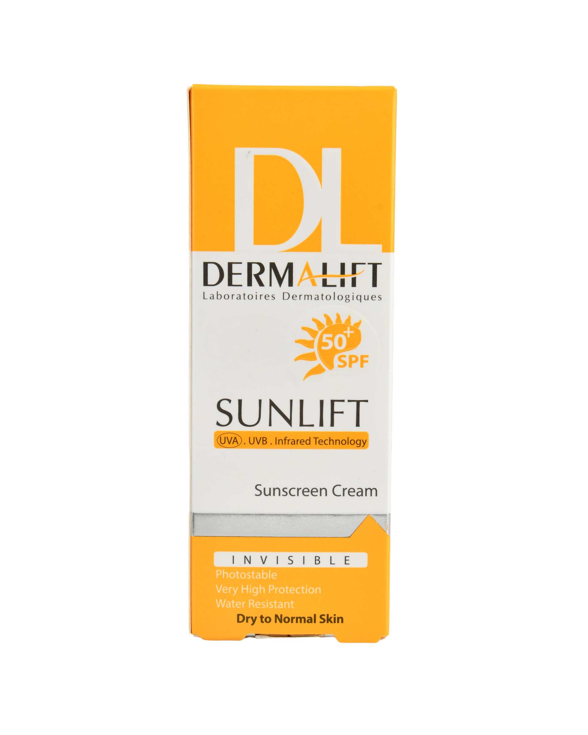 کرم ضد آفتاب بی رنگ SPF50 درمالیفت Dermalift مناسب پوست خشک 40ml
