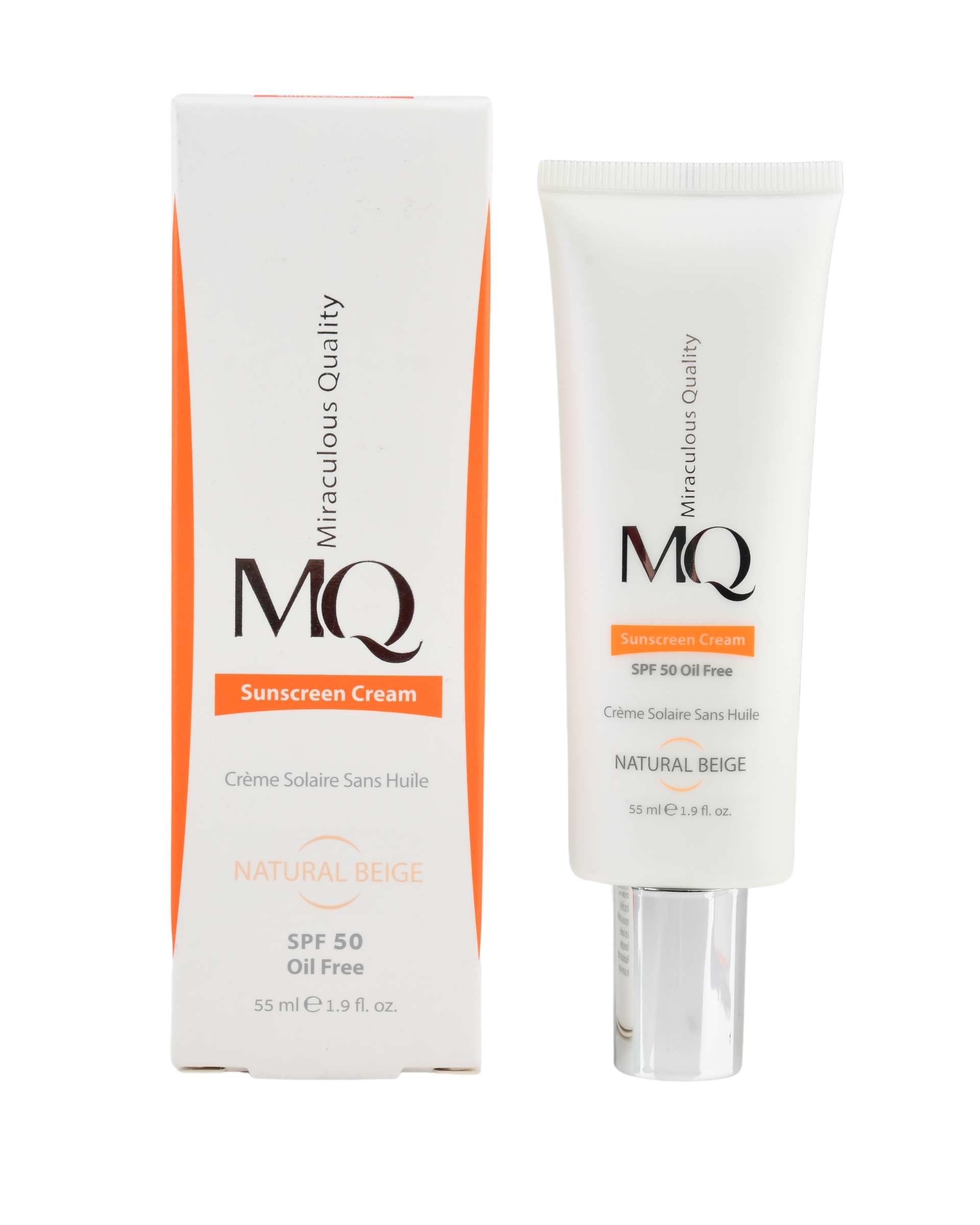 کرم ضد آفتاب بی رنگ SPF50 ام کیو MQ مناسب پوست چرب و مستعد جوش و آکنه حجم 55ml