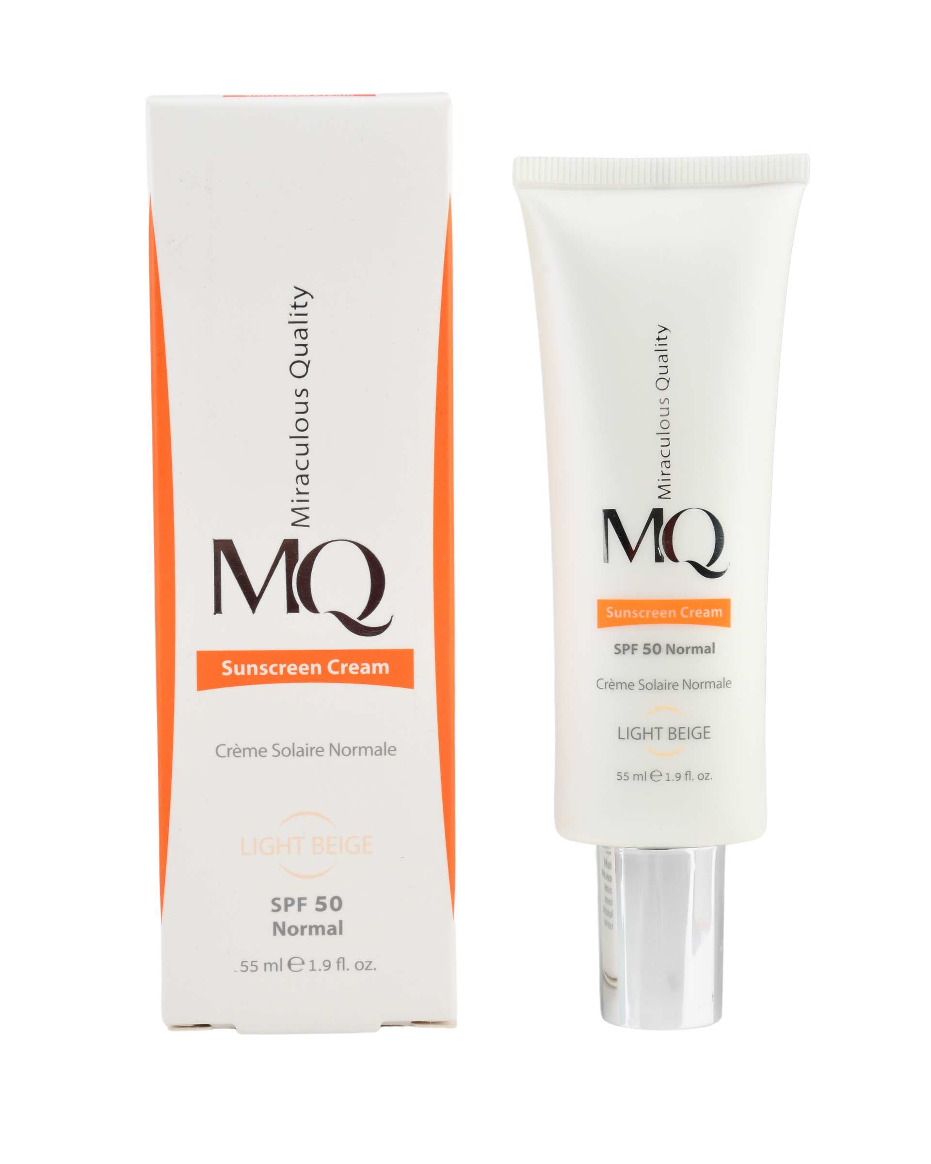 کرم ضد آفتاب رنگی SPF50 ام کیو MQ مناسب پوست نرمال بژ روشن 55ml