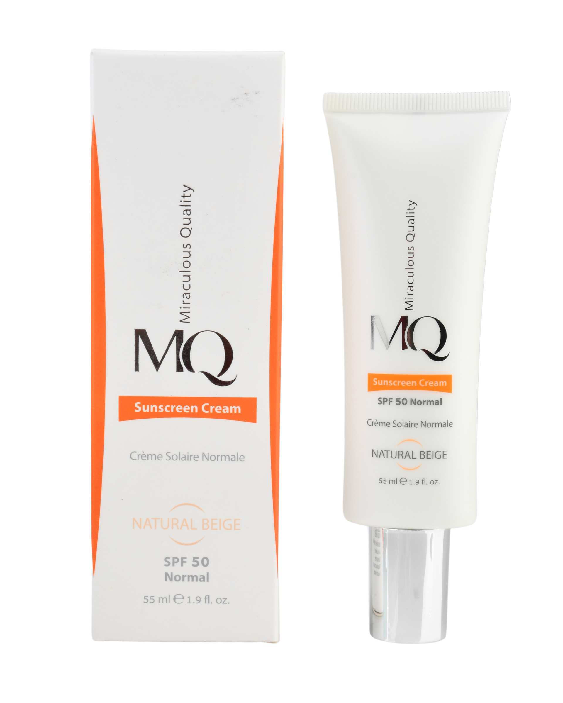 کرم ضد آفتاب رنگی SPF50 ام کیو MQ مناسب پوست نرمال بژ طبیعی 55ml